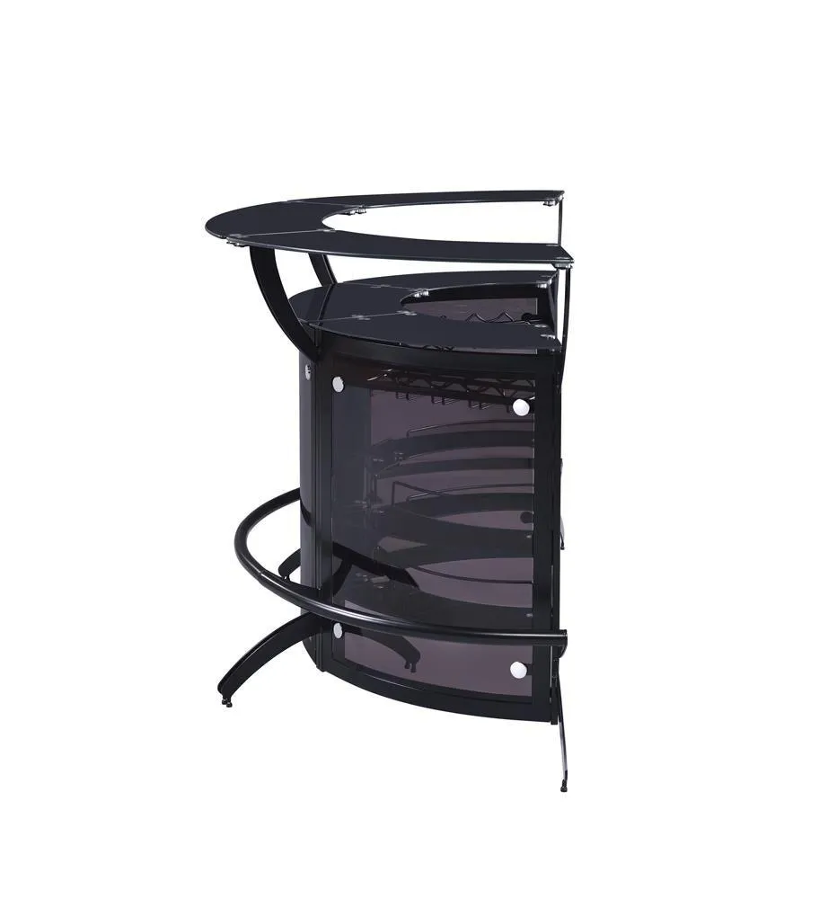 Dallas Smoked/Black 3-Bottle Wine Rack Bar Unit - Image 10