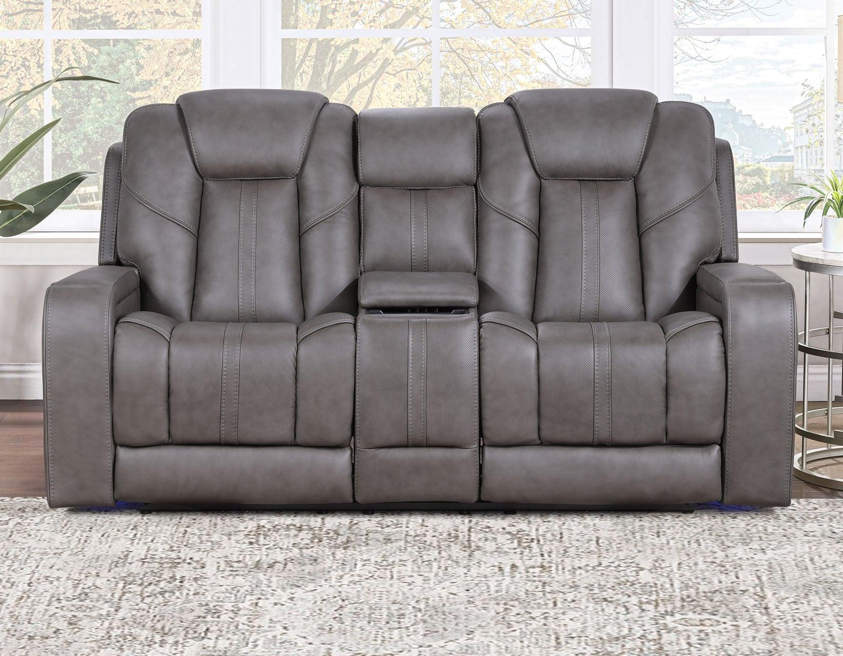 Daniel 3-Piece Triple Power Leather Manual Reclining Set - Image 5