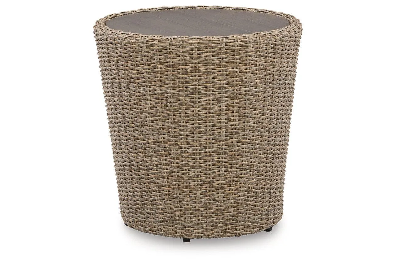 Danson Beige Outdoor End Table - Image 3