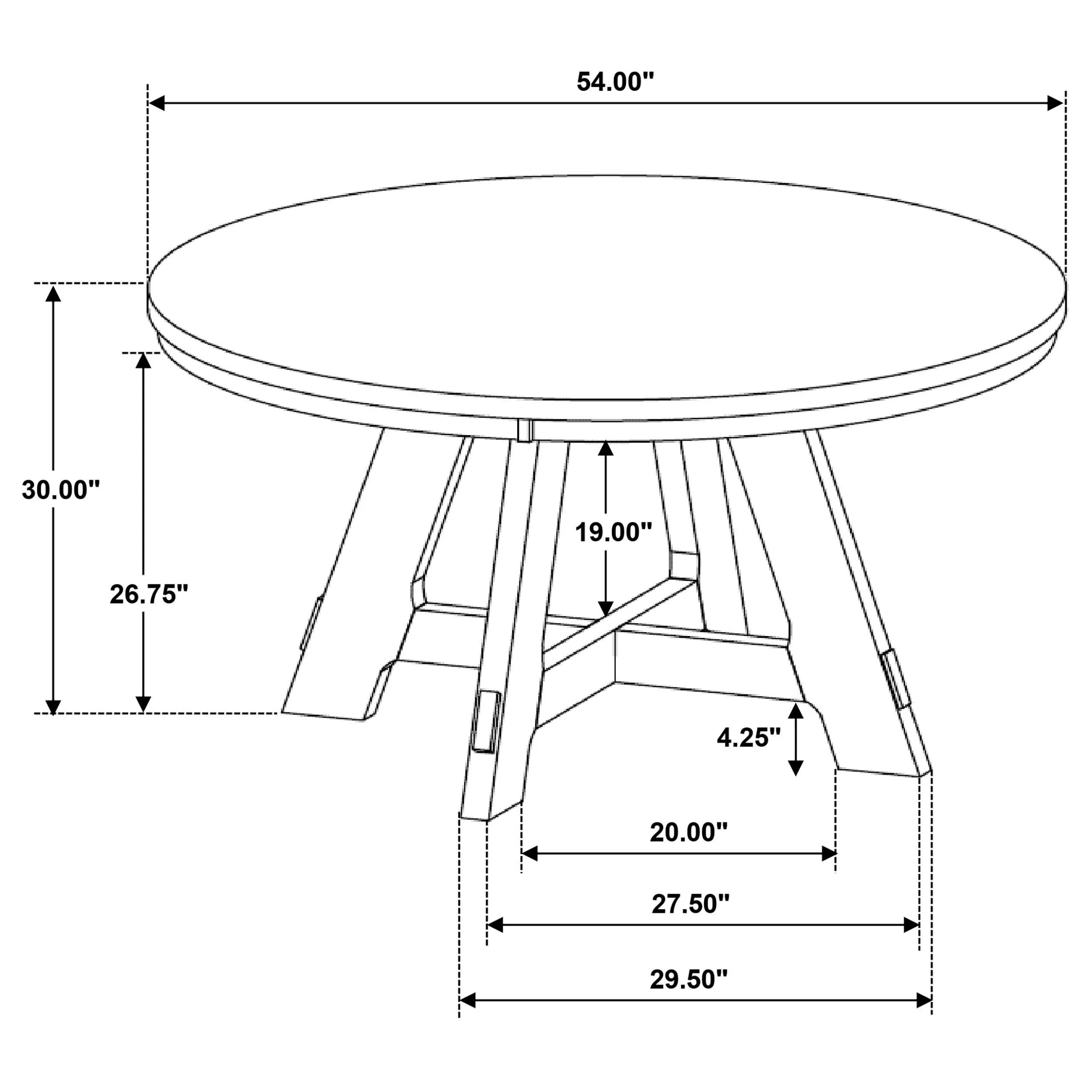 Danvers Brown Oak 5-Piece Round 54-inch Dining Set - Image 13
