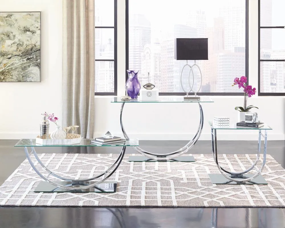 Danville Chrome U-Shaped Coffee Table - Image 3