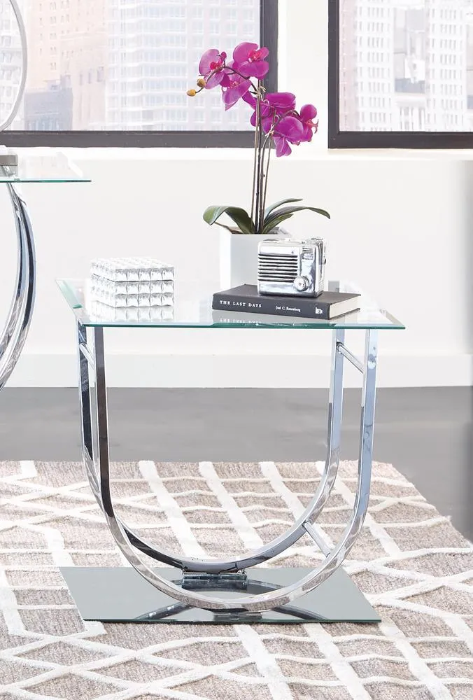 Danville Chrome U-Shaped End Table