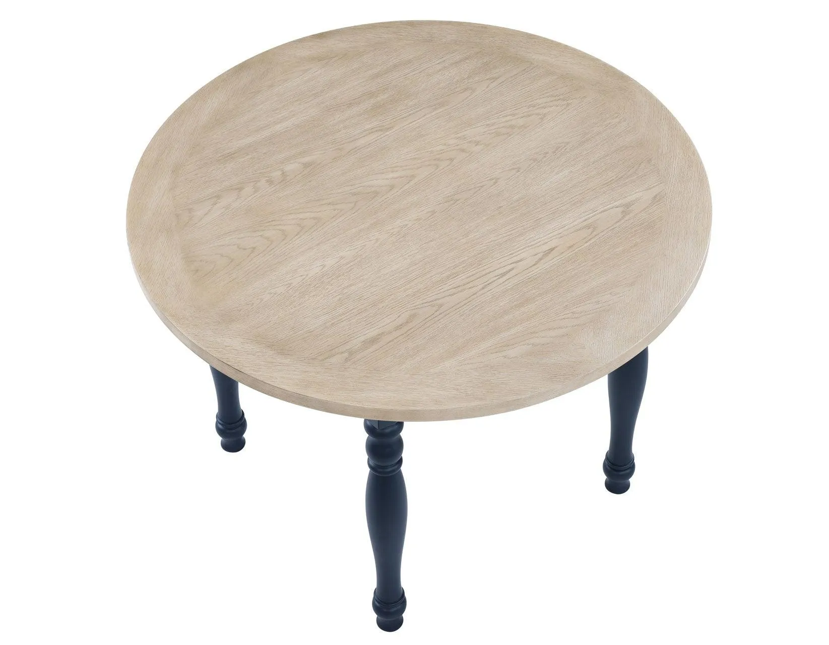 Darcy 42″ Round Dining Table, Midnight Blue and Natural Finish - Image 5