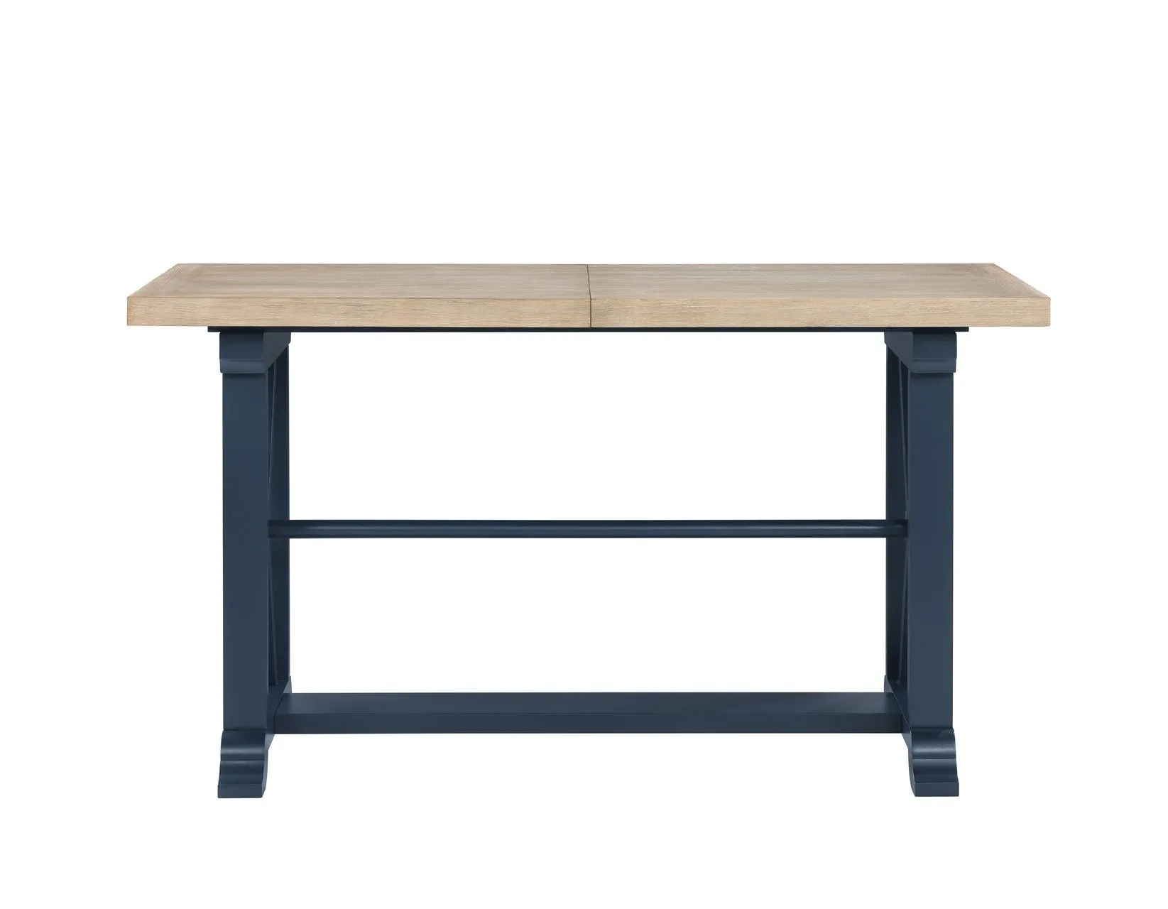 Darcy 64-82″Counter Table with 18-inch leaf, Midnight Blue and Natural Finish - Image 10