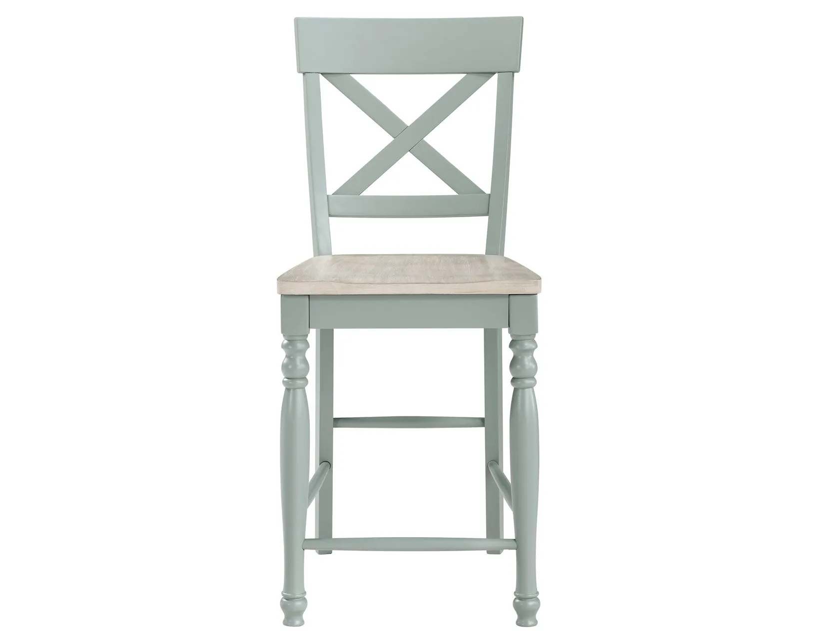 Darcy Solid Wood 24″ Counter Stool, Mint Green and Natural Finish