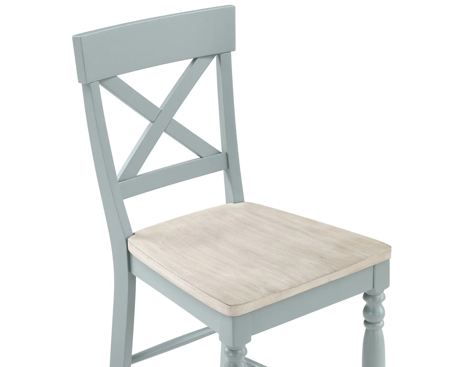 Darcy Solid Wood 24″ Counter Stool, Mint Green and Natural Finish - Image 4