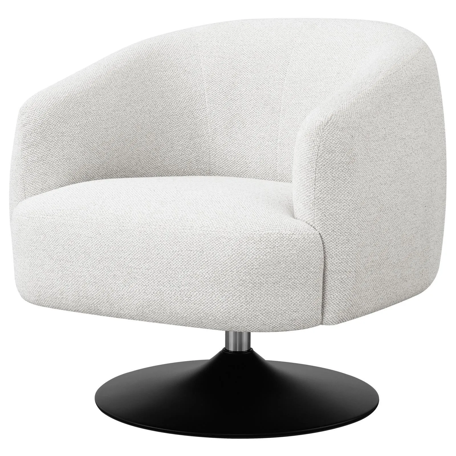 Dave Beige/Matte Black Upholstered Swivel Accent Chair - Image 4