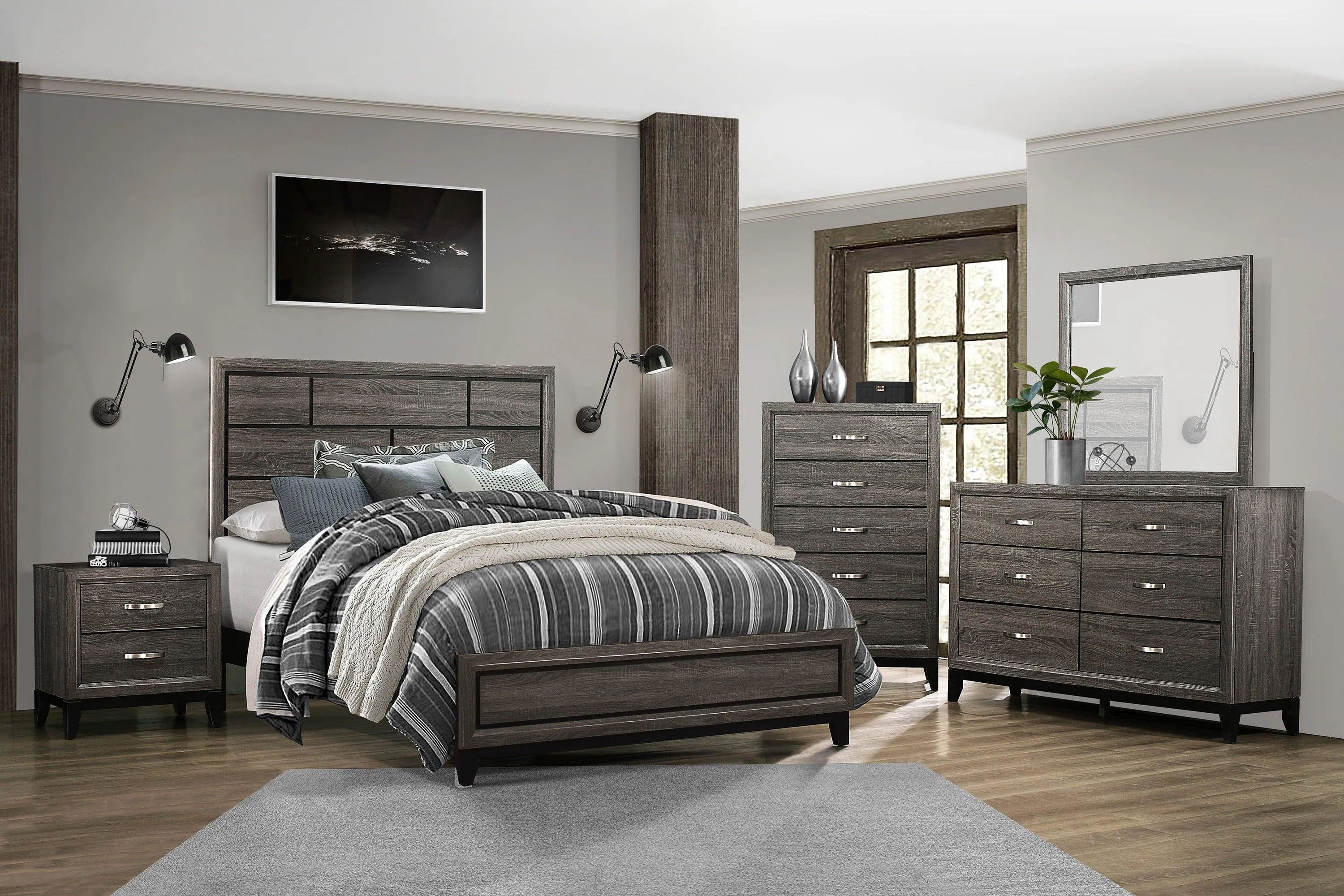 Davi Gray Queen Panel Bed - Image 2