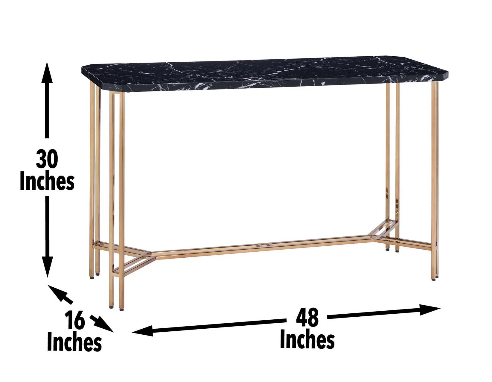 Daxton Faux-Marble Top Sofa Table - Image 6