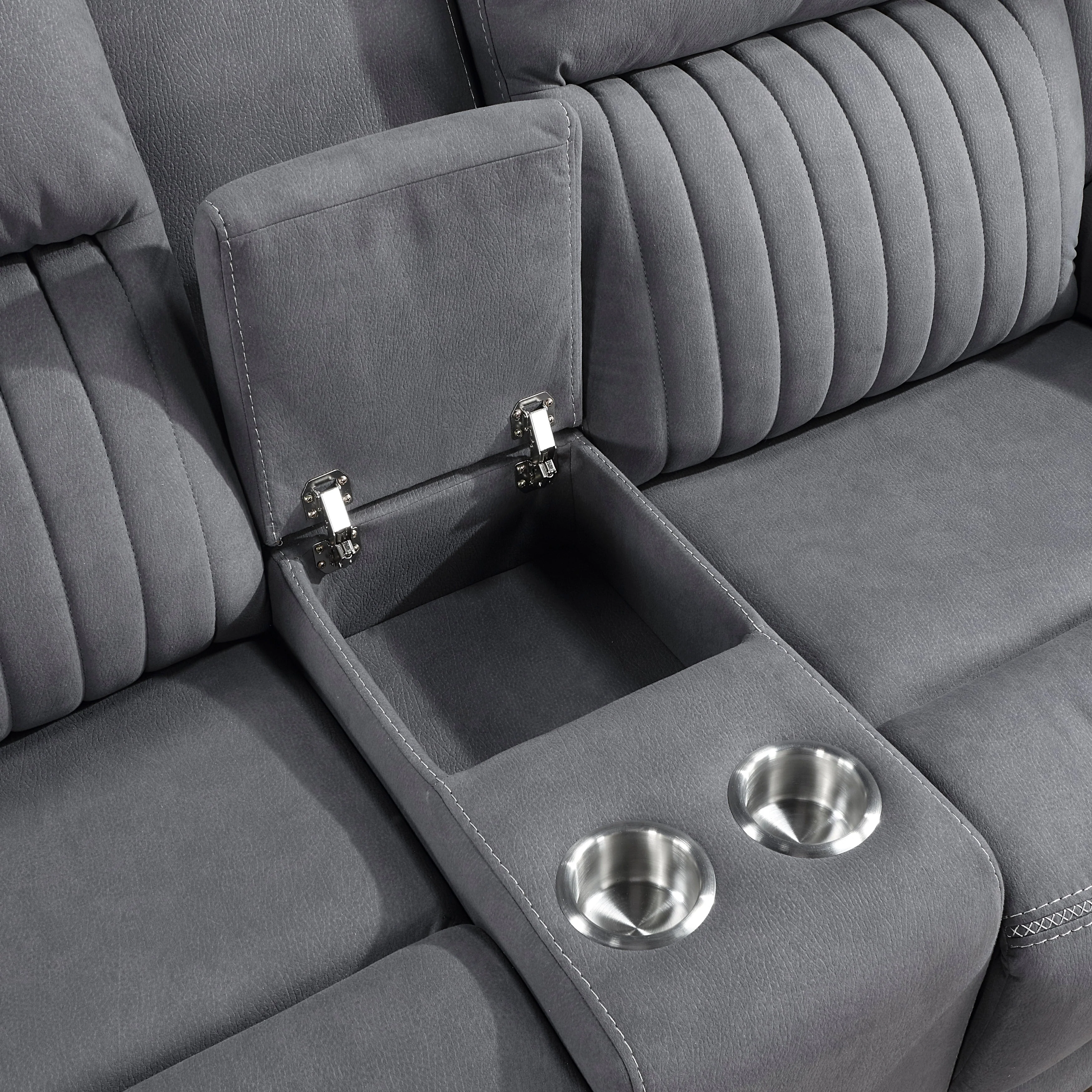 Dean Gray Double Reclining Living Room Set - Image 10