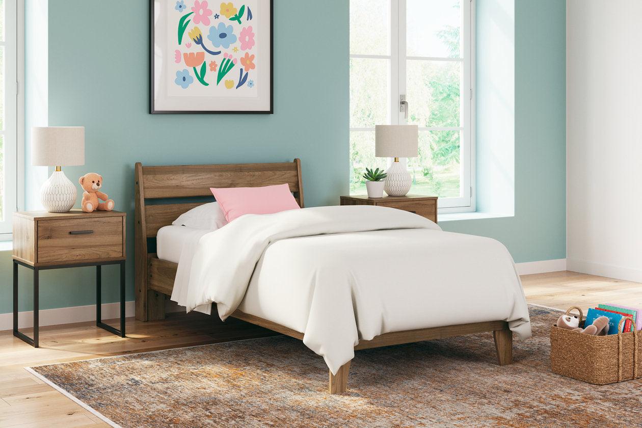 Deanlow Honey Twin Platform Panel Bed - Image 2
