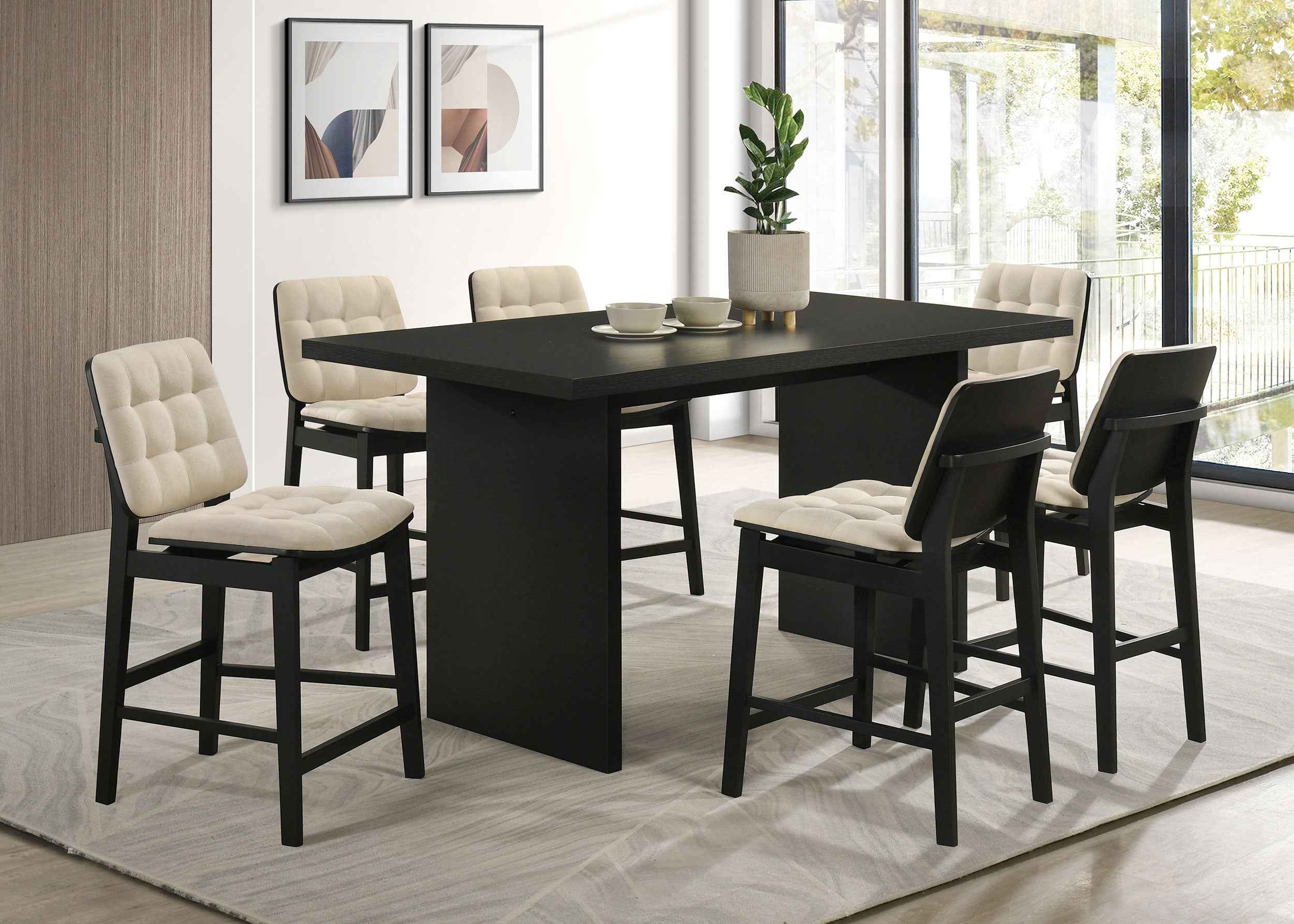 Decker Black 70-inch Rectangular Wood Counter Height Dining Table - Image 9