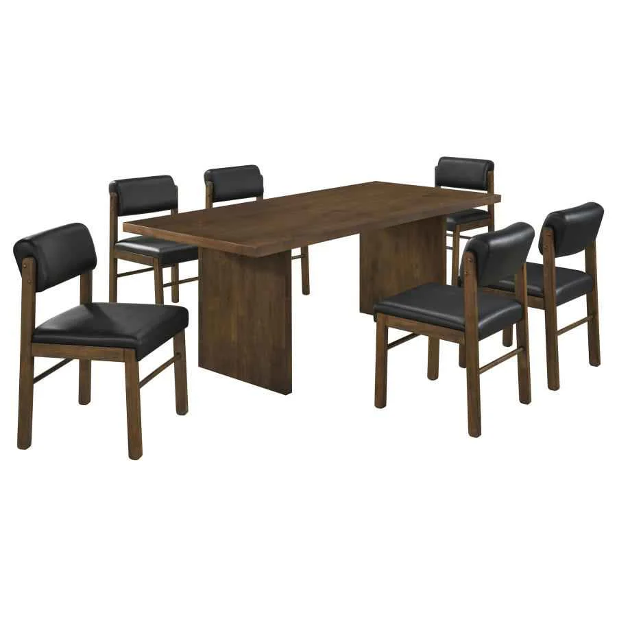 Decker Black/Walnut 7-piece 82-inch Rectangular Dining Set