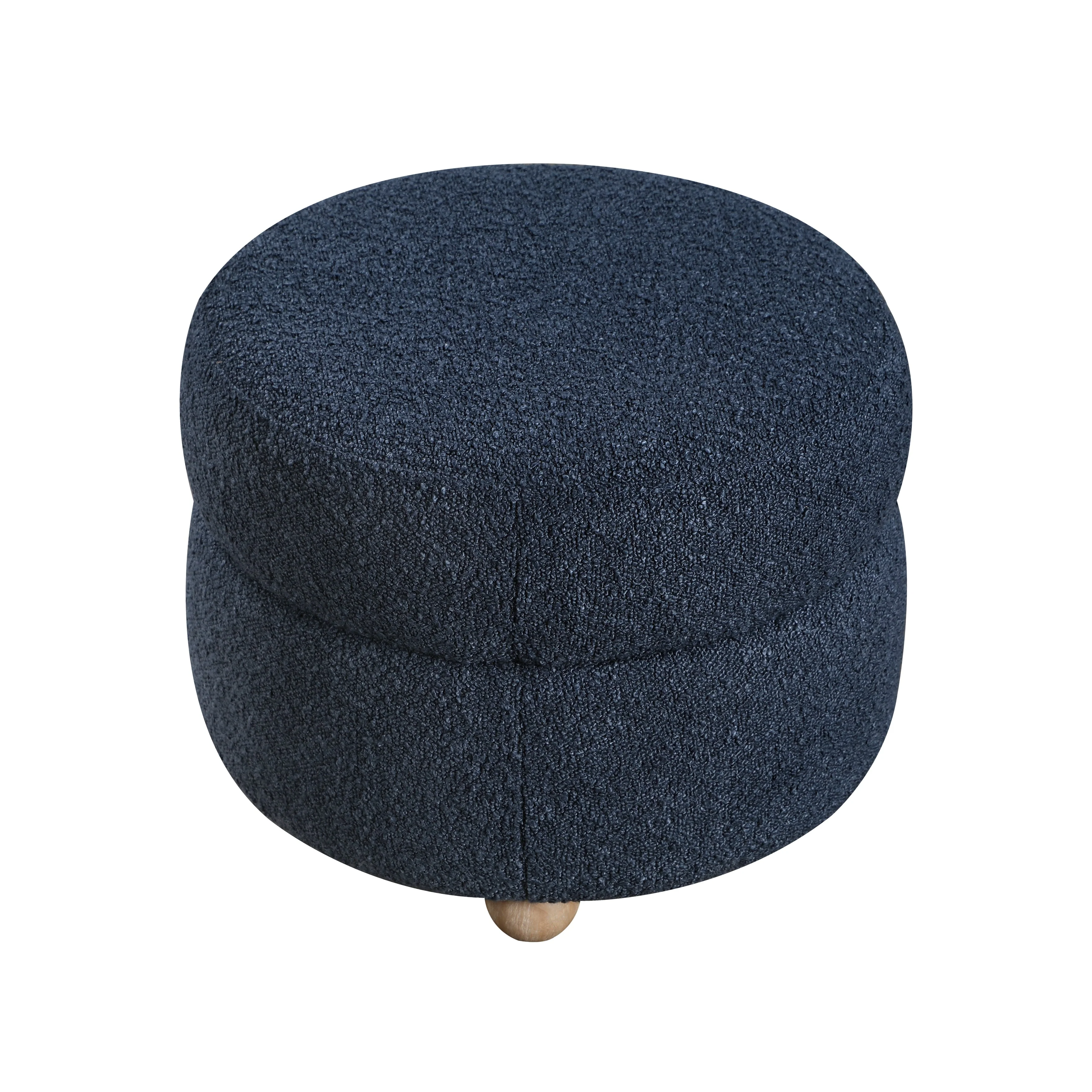 Delaney Blue Boucle Swivel Chair with Ottoman - Image 12