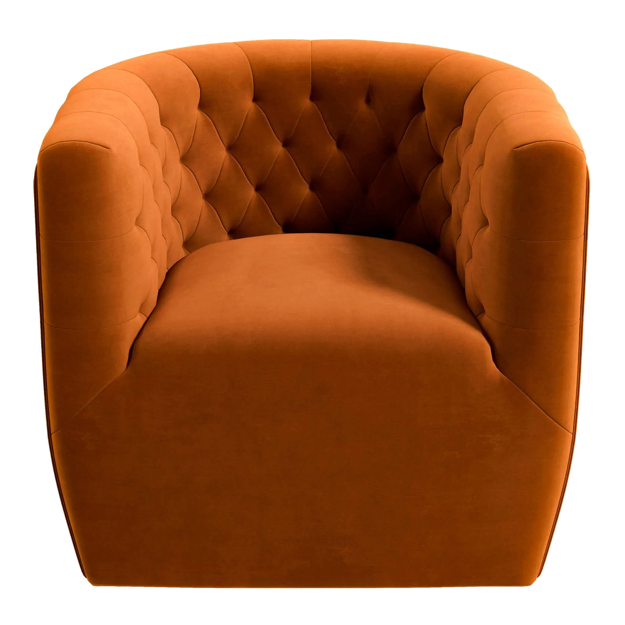 Delaney Burnt Orange Velvet Swivel Chair - Image 8