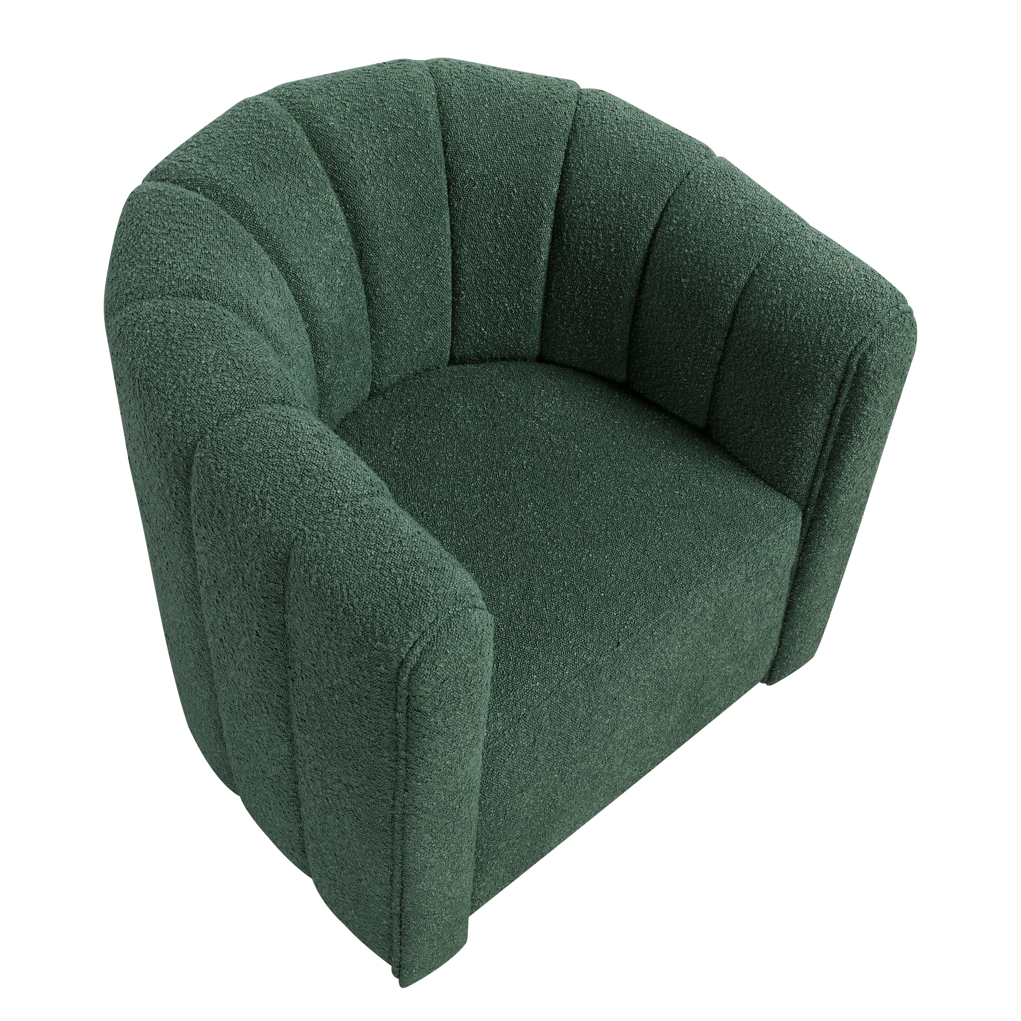 Delaney Green Boucle Swivel Chair with Ottoman - Image 7