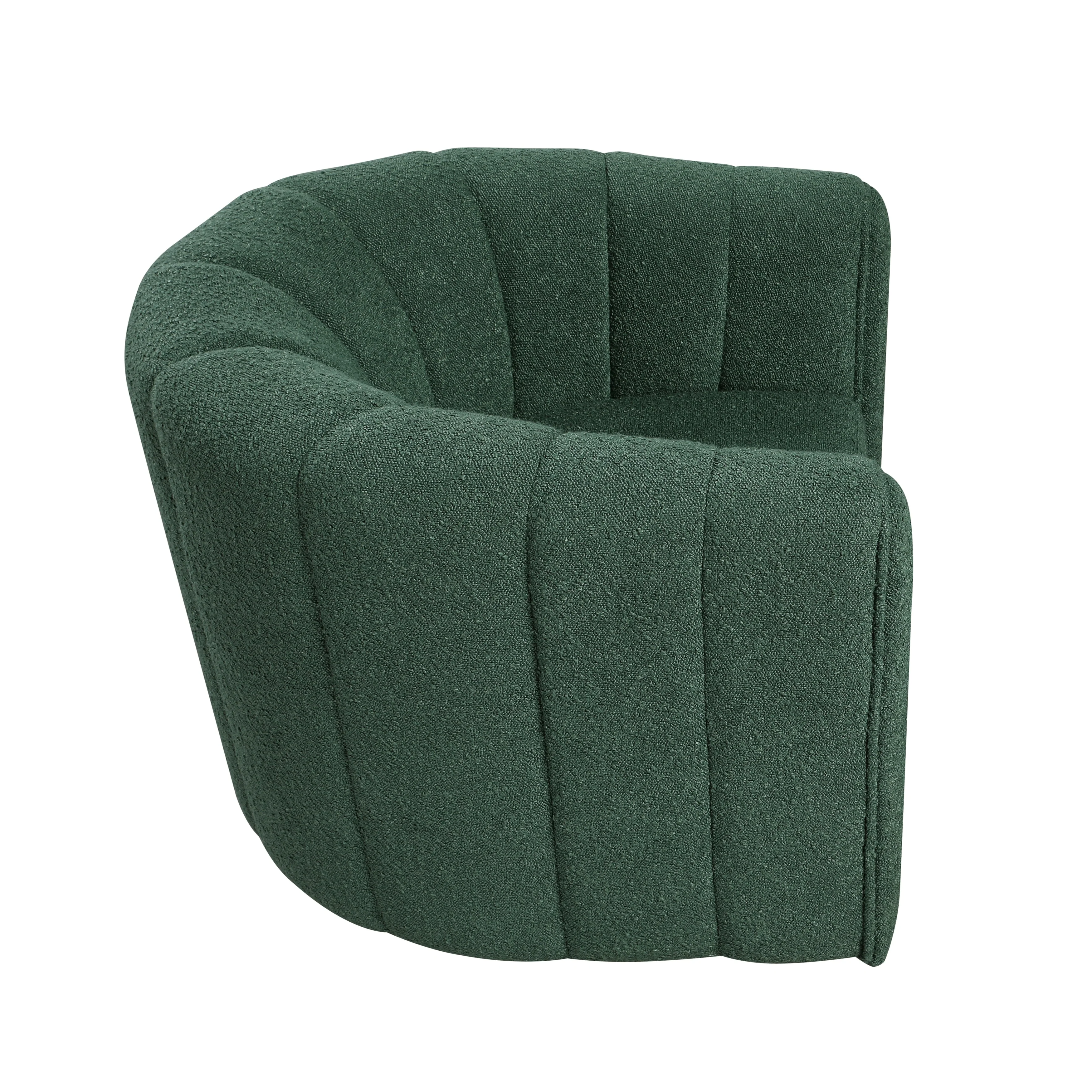 Delaney Green Boucle Swivel Chair with Ottoman - Image 8