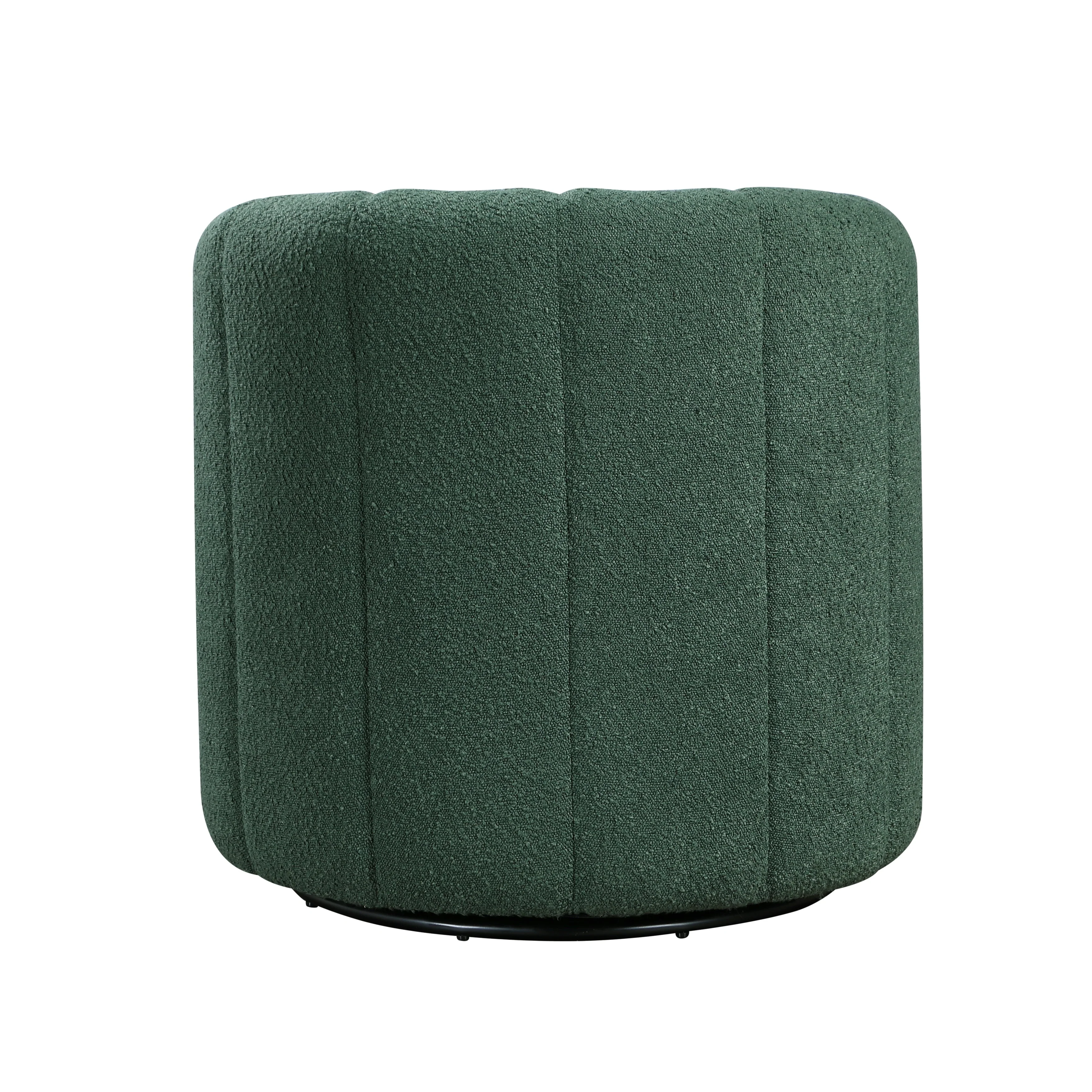 Delaney Green Boucle Swivel Chair with Ottoman - Image 9