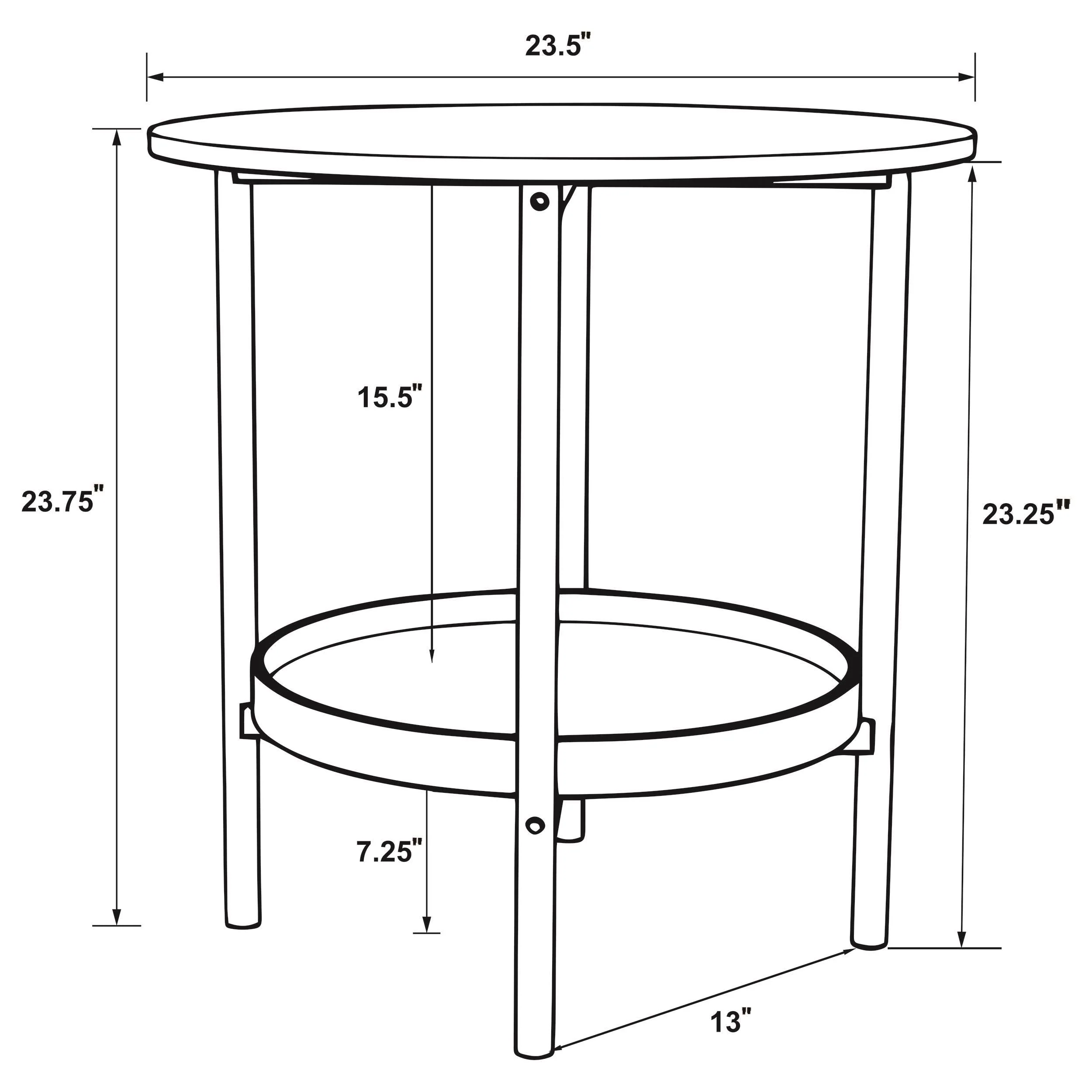 Delfin Brown 2-Piece Round Coffee and End Table Set - Image 11