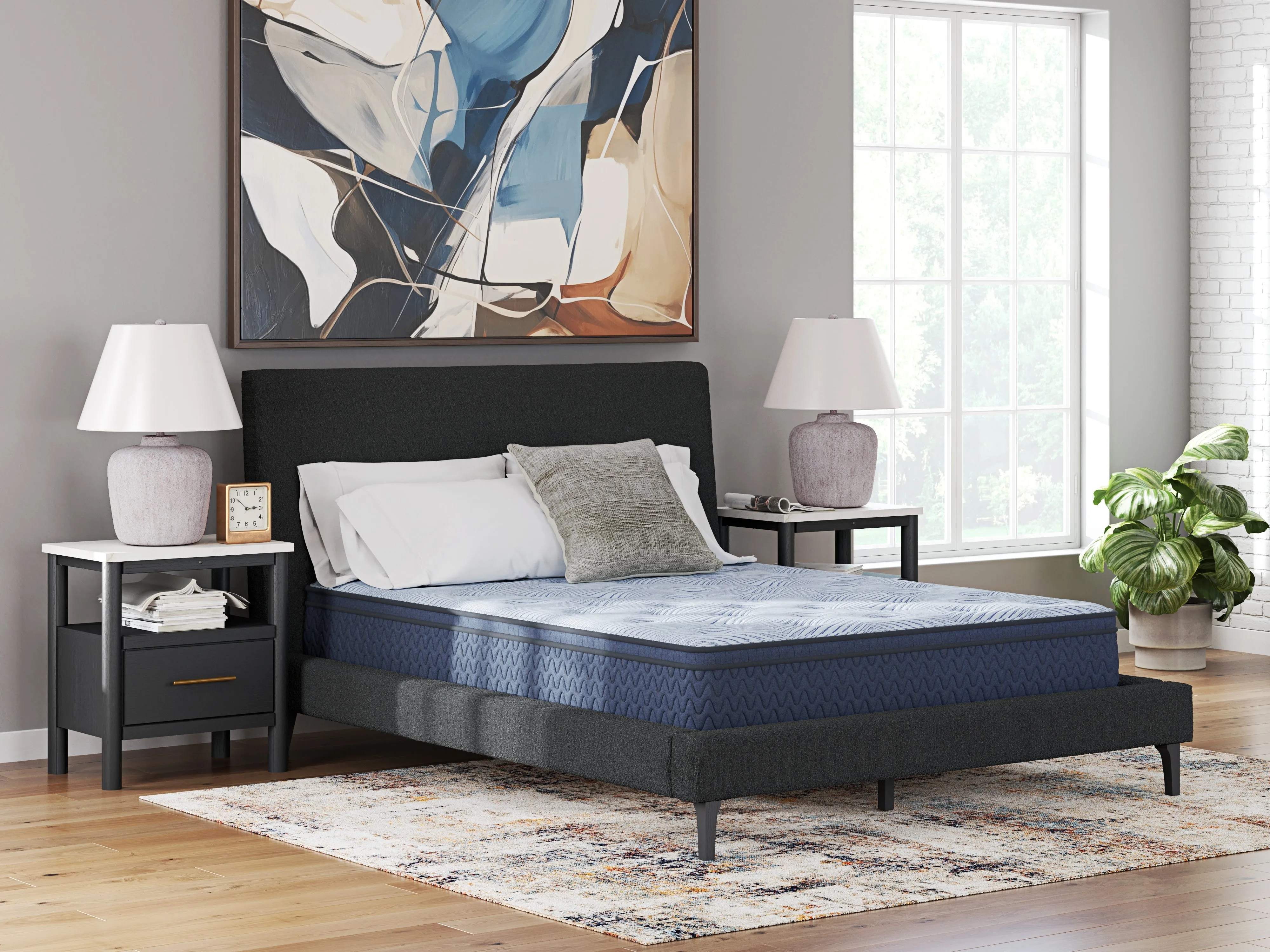 Dellyn 12 Hybrid Light Blue Queen Mattress - Image 3