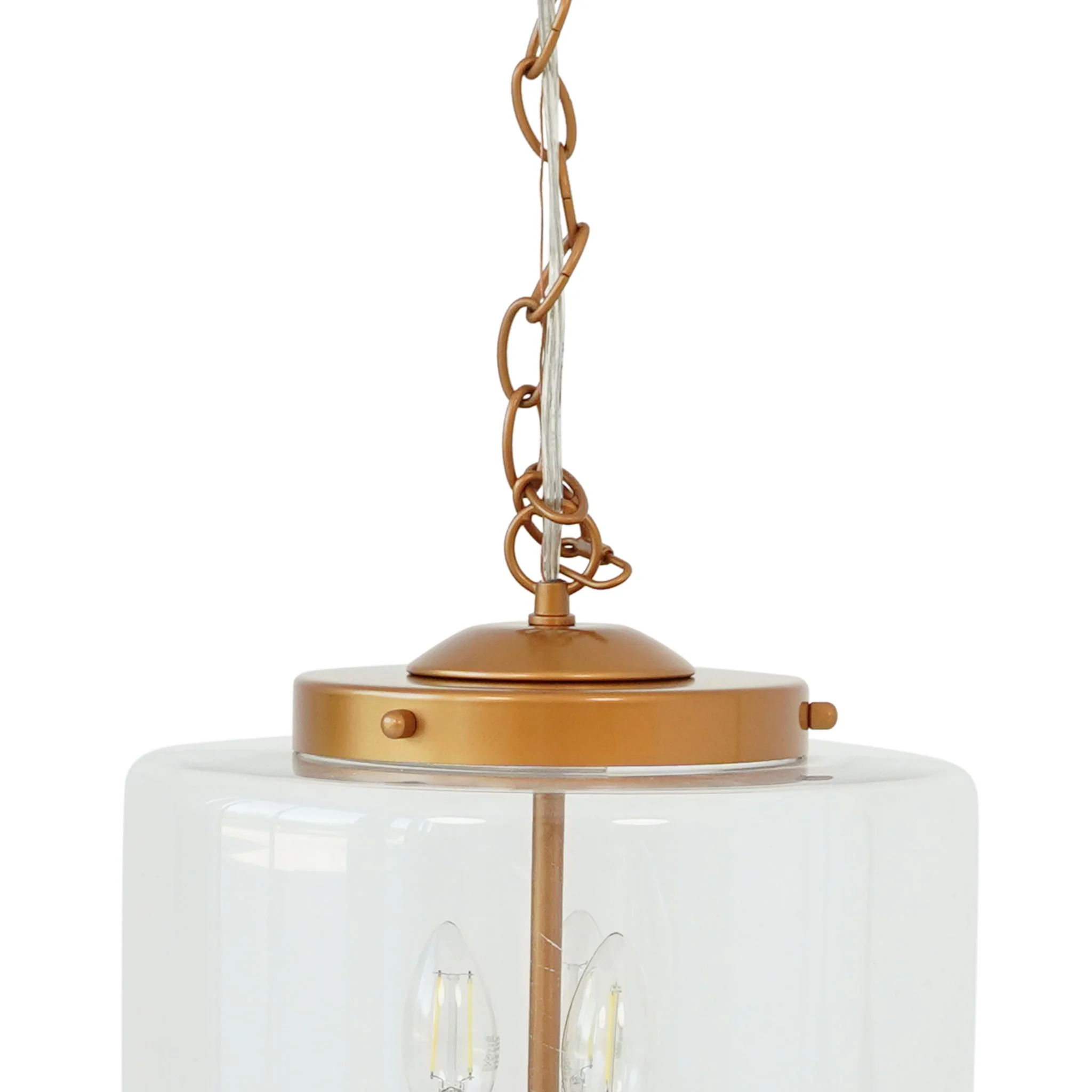 Delphi Pendant Lamp - Coarse Gold and Clear Glass - Image 4