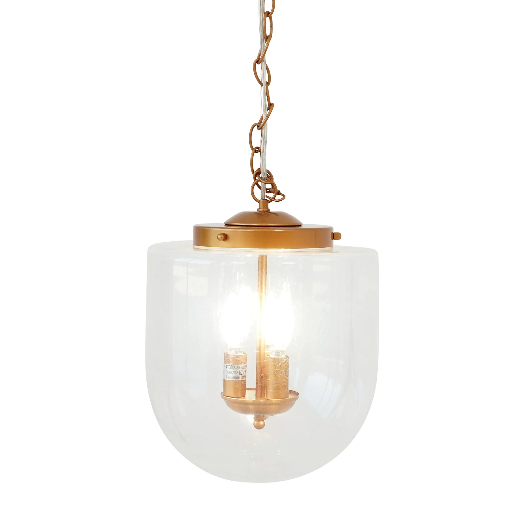Delphi Pendant Lamp - Coarse Gold and Clear Glass - Image 5