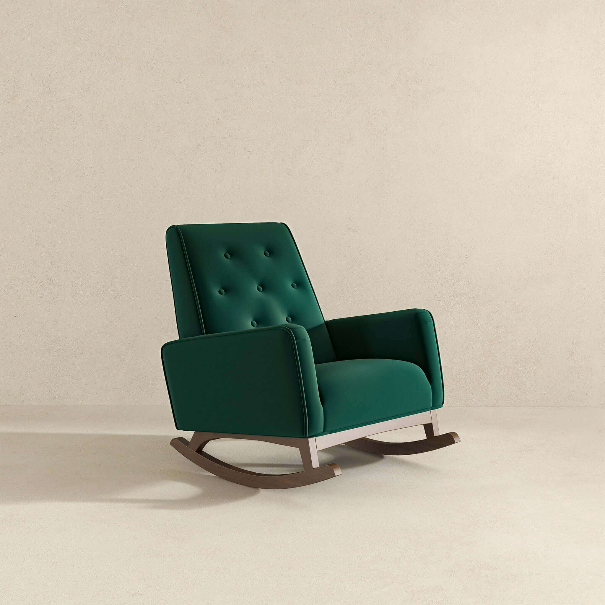 Demetrius Green Velvet Solid Wood Rocking Chair - Image 6