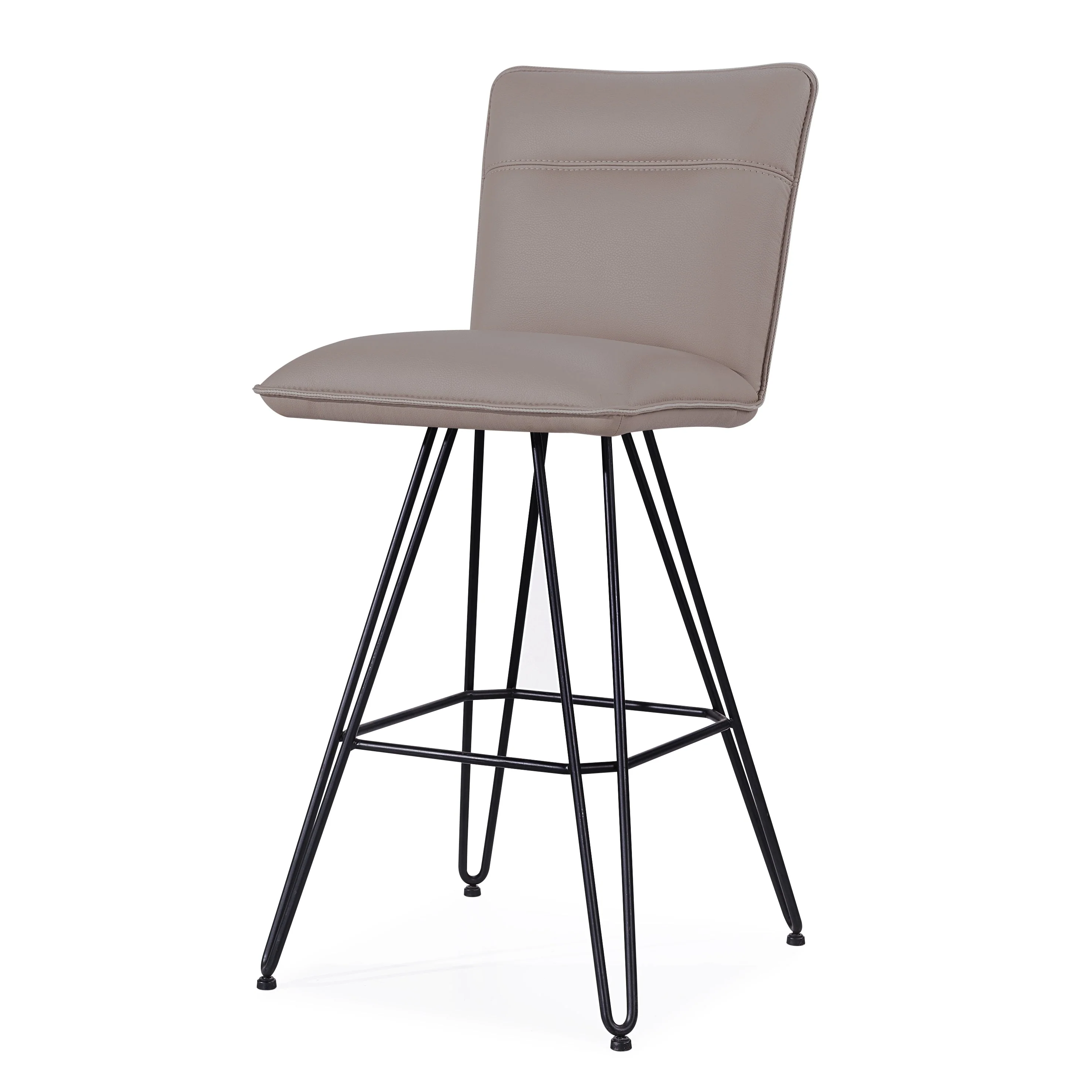 Demi Hairpin Leg Swivel Bar Stool in Taupe (Set of 2) - Image 2
