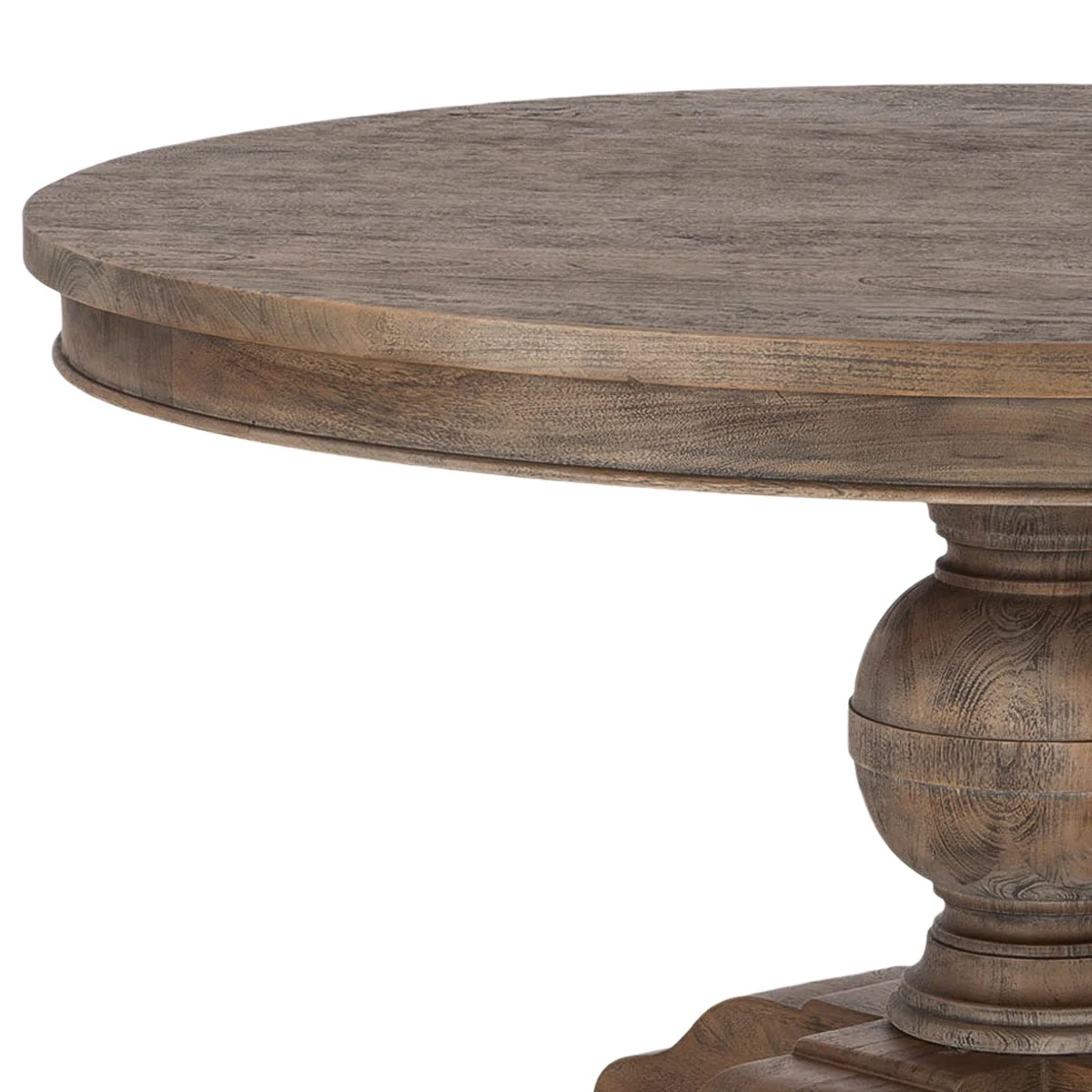 Colonial Plantation 72" Round Dining Table in Weathered Teak - Image 4