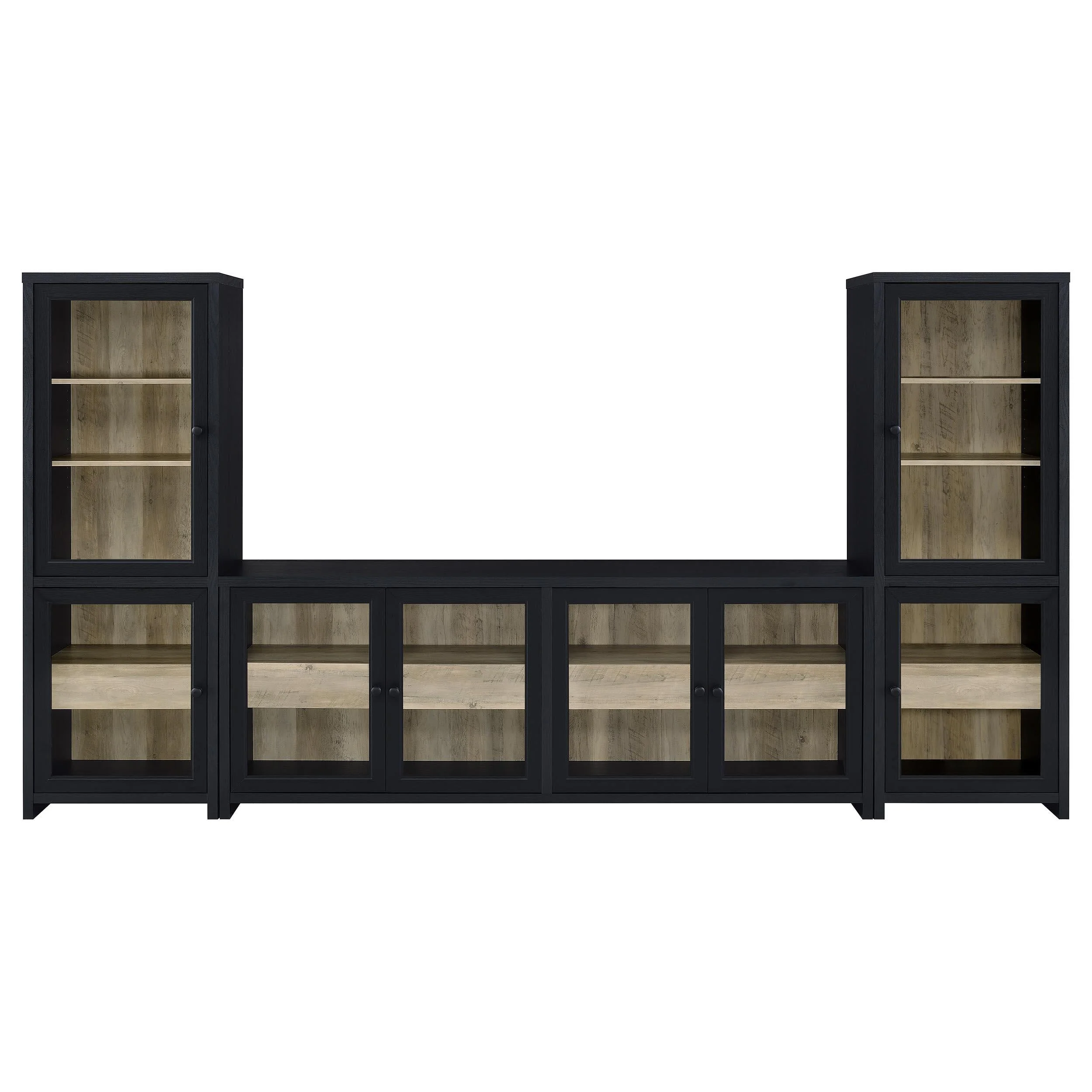 Denison Black 3-Piece Entertainment Center 79-inch TV Stand - Image 2