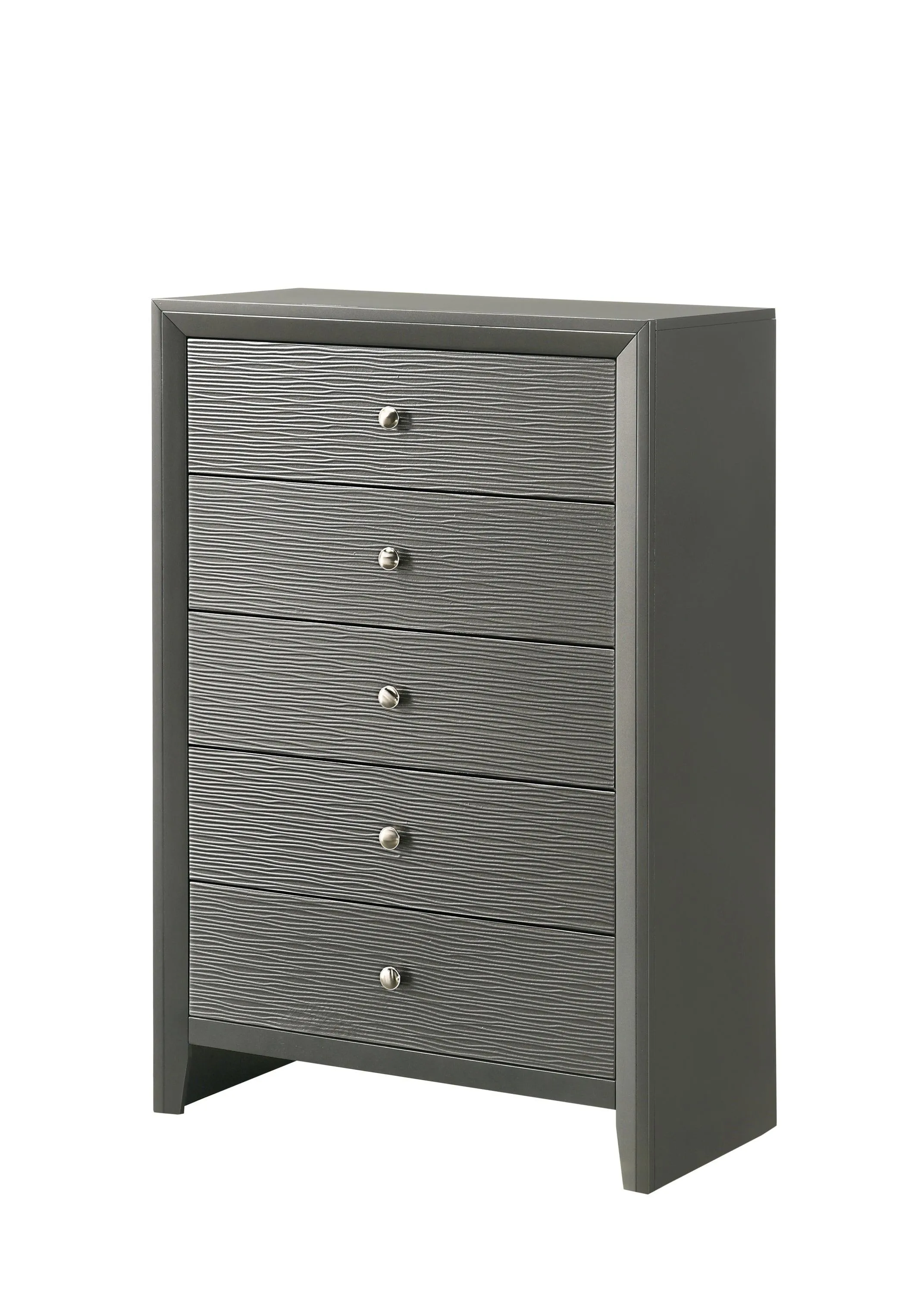 Denker Gunmetal Panel Bedroom Set - Image 7