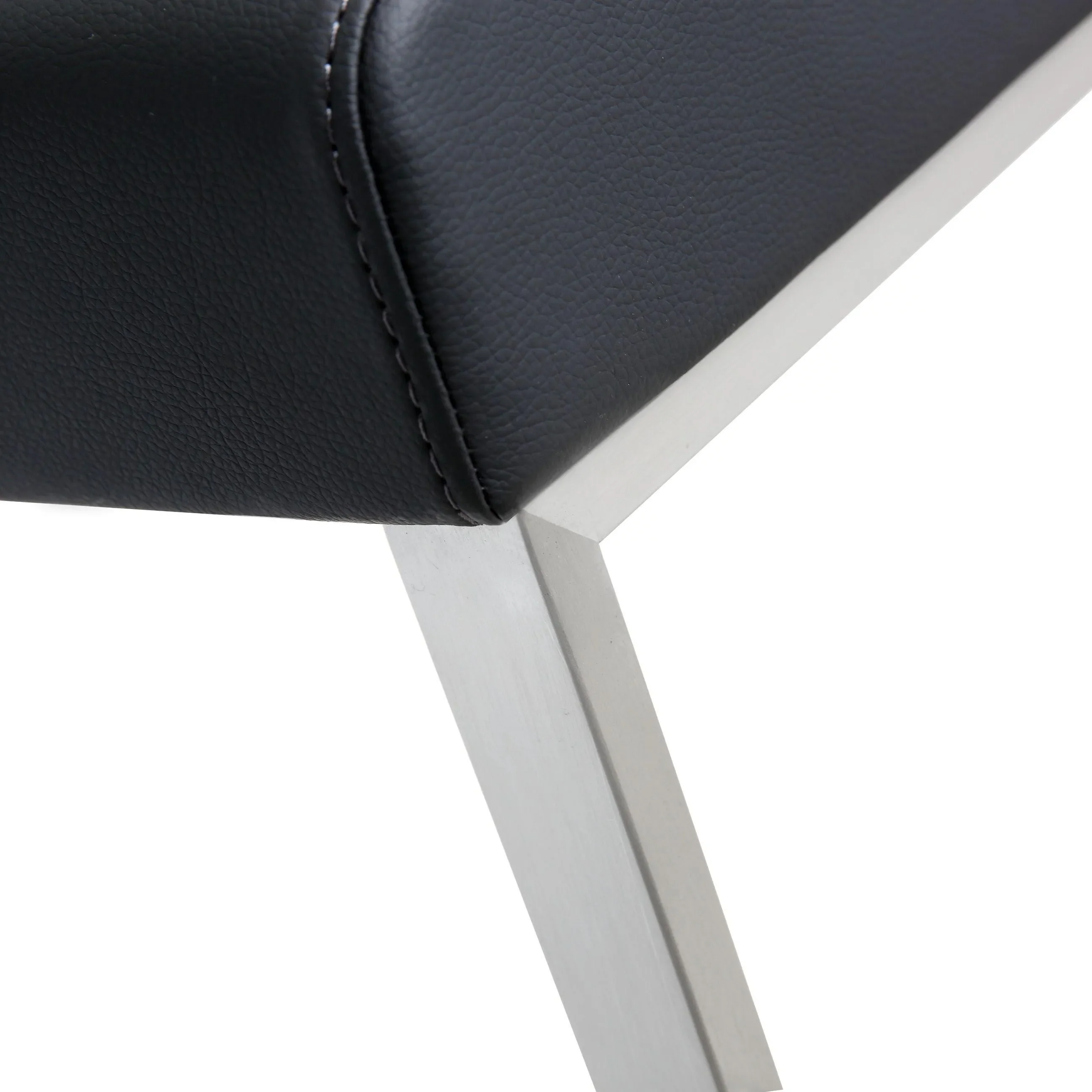 Denmark Performance Vegan Leather Stool with Silver Base - Set of 2 - Image 26