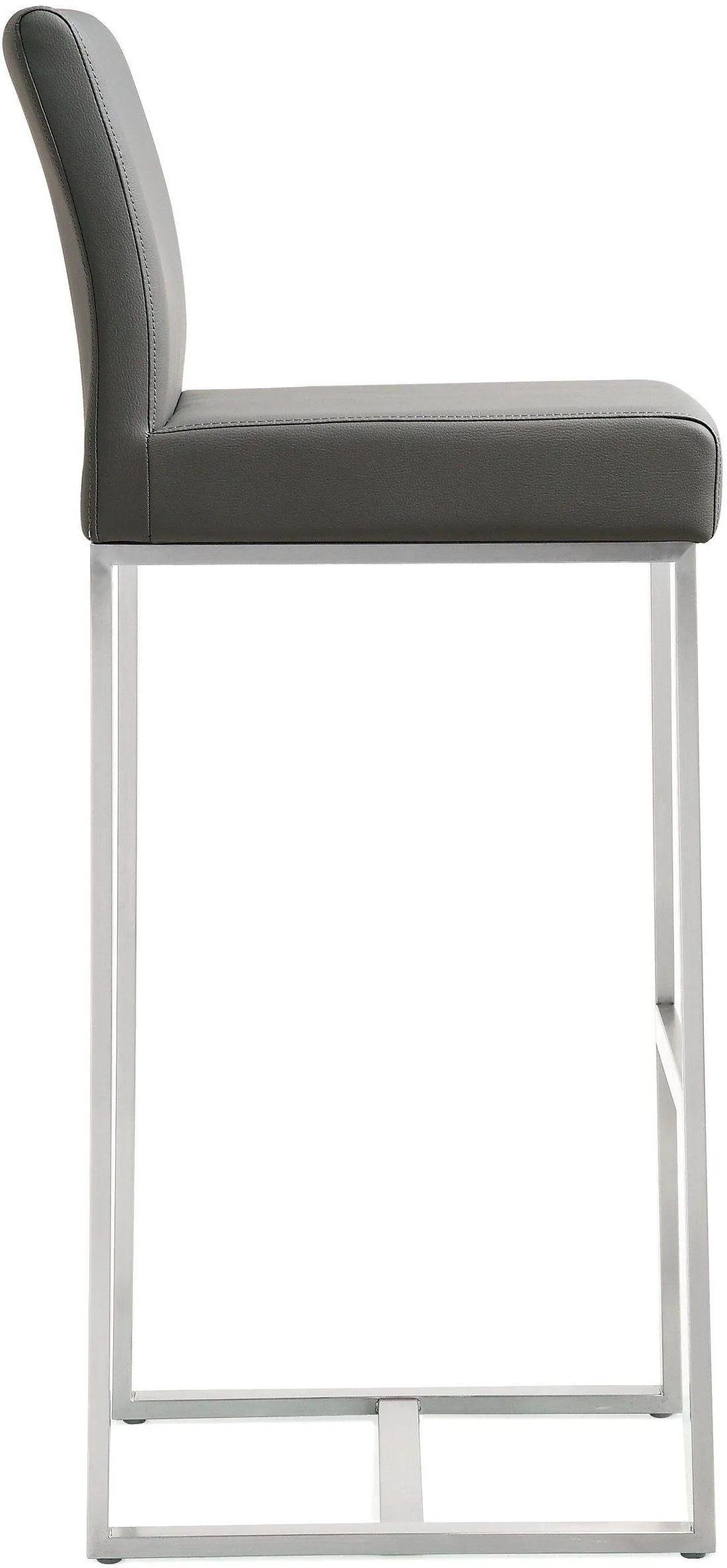 Denmark Performance Vegan Leather Stool with Silver Base - Set of 2 - Image 4