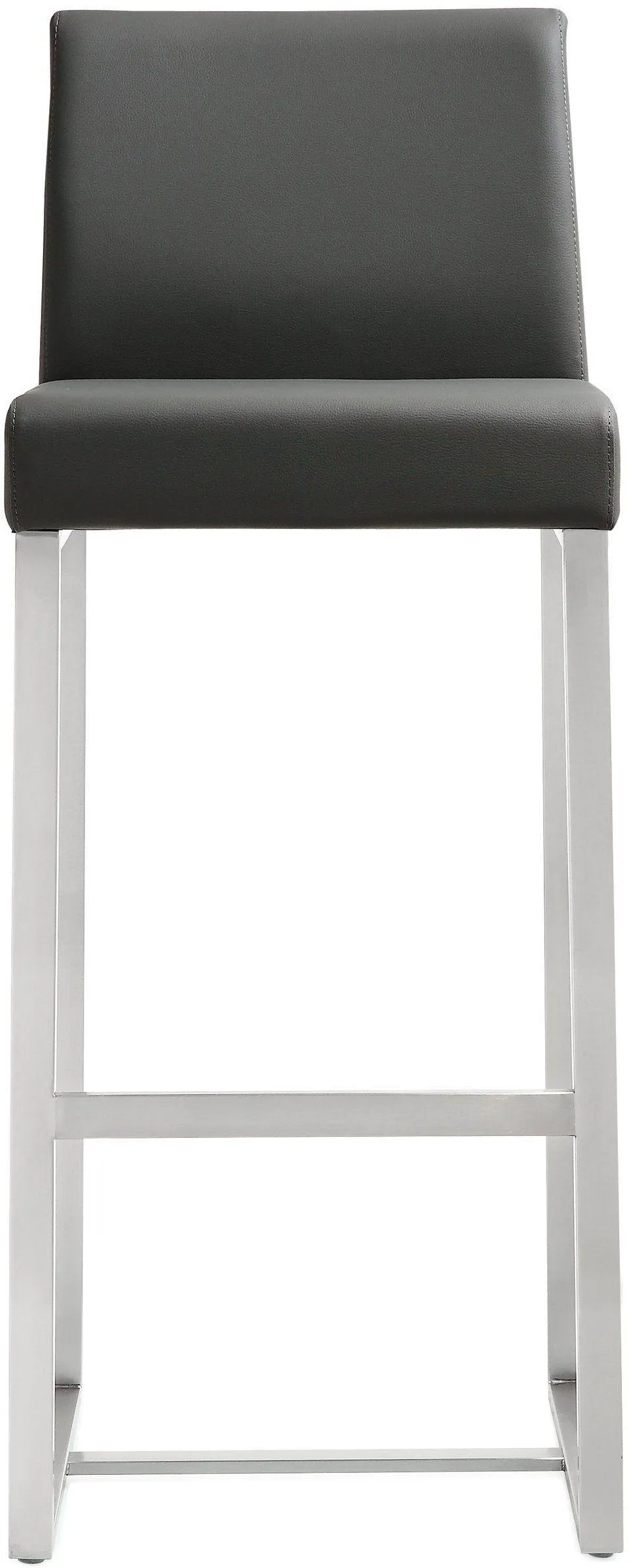 Denmark Performance Vegan Leather Stool with Silver Base - Set of 2 - Image 5