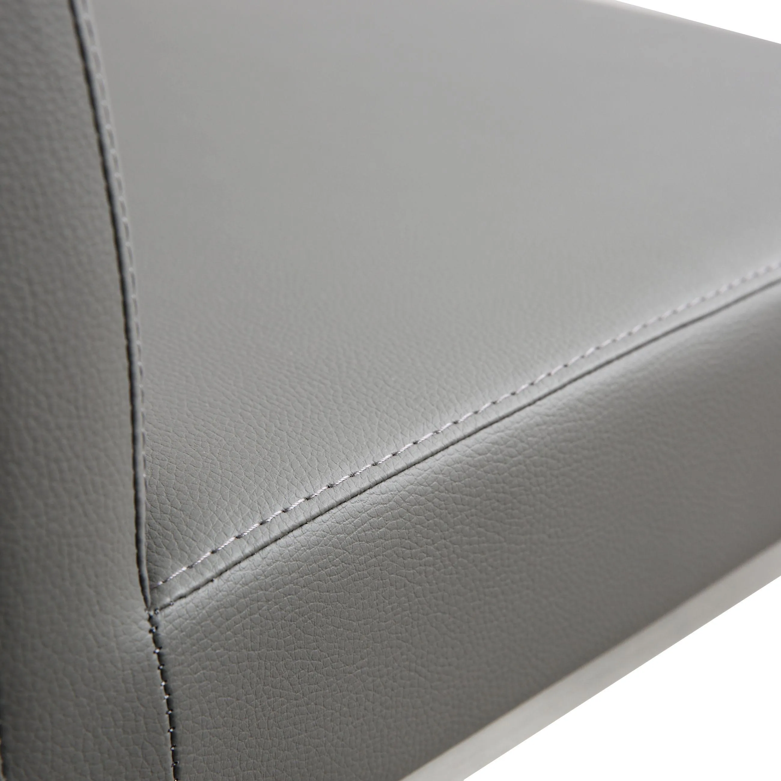 Denmark Performance Vegan Leather Stool with Silver Base - Set of 2 - Image 9