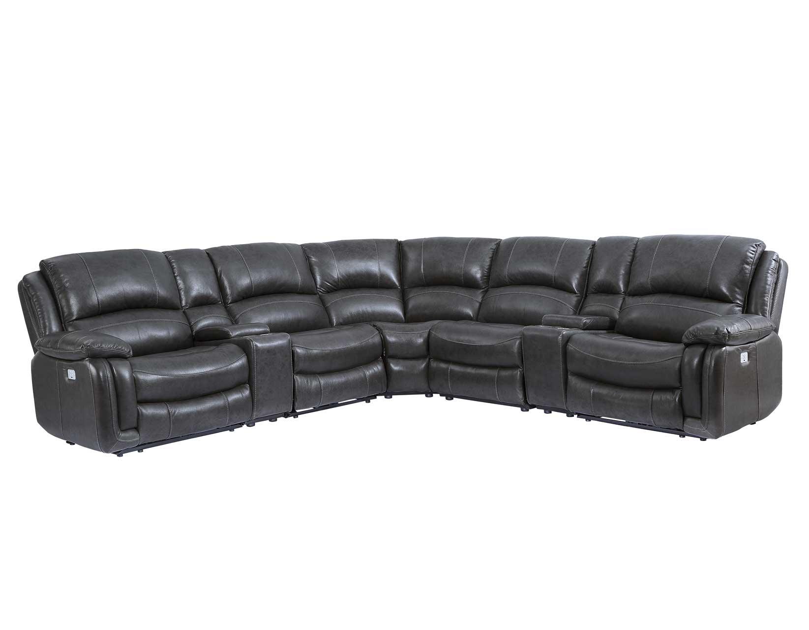 Denver Charcoal Dual-Power 6-Piece Sectional - Image 8