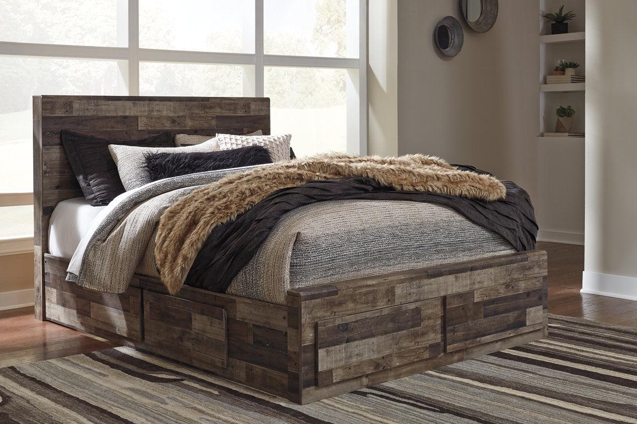 Derekson Multi Gray Queen Platform Bed with 6 Storage Drawers - Image 2