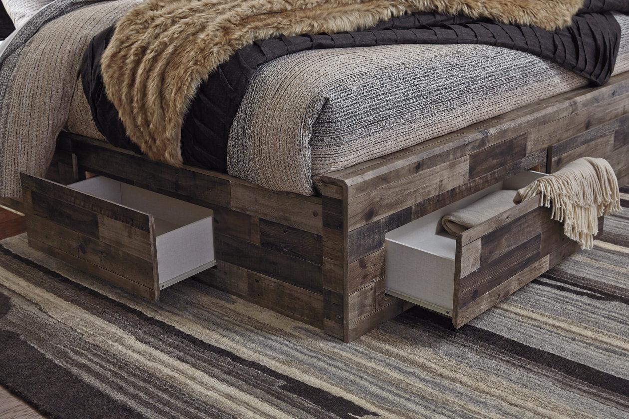 Derekson Multi Gray Queen Platform Bed with 6 Storage Drawers - Image 5