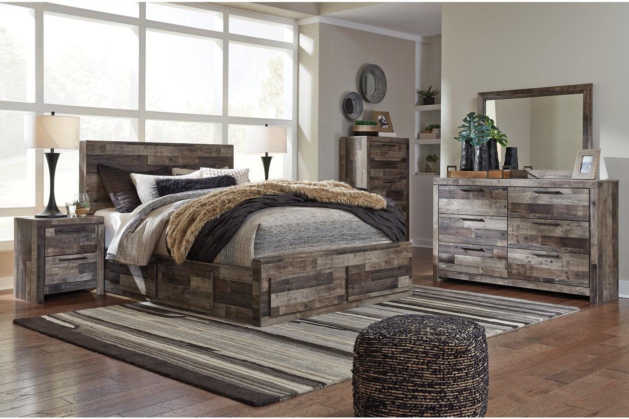 Derekson Multi Gray Queen Platform Bed with 6 Storage Drawers - Image 6