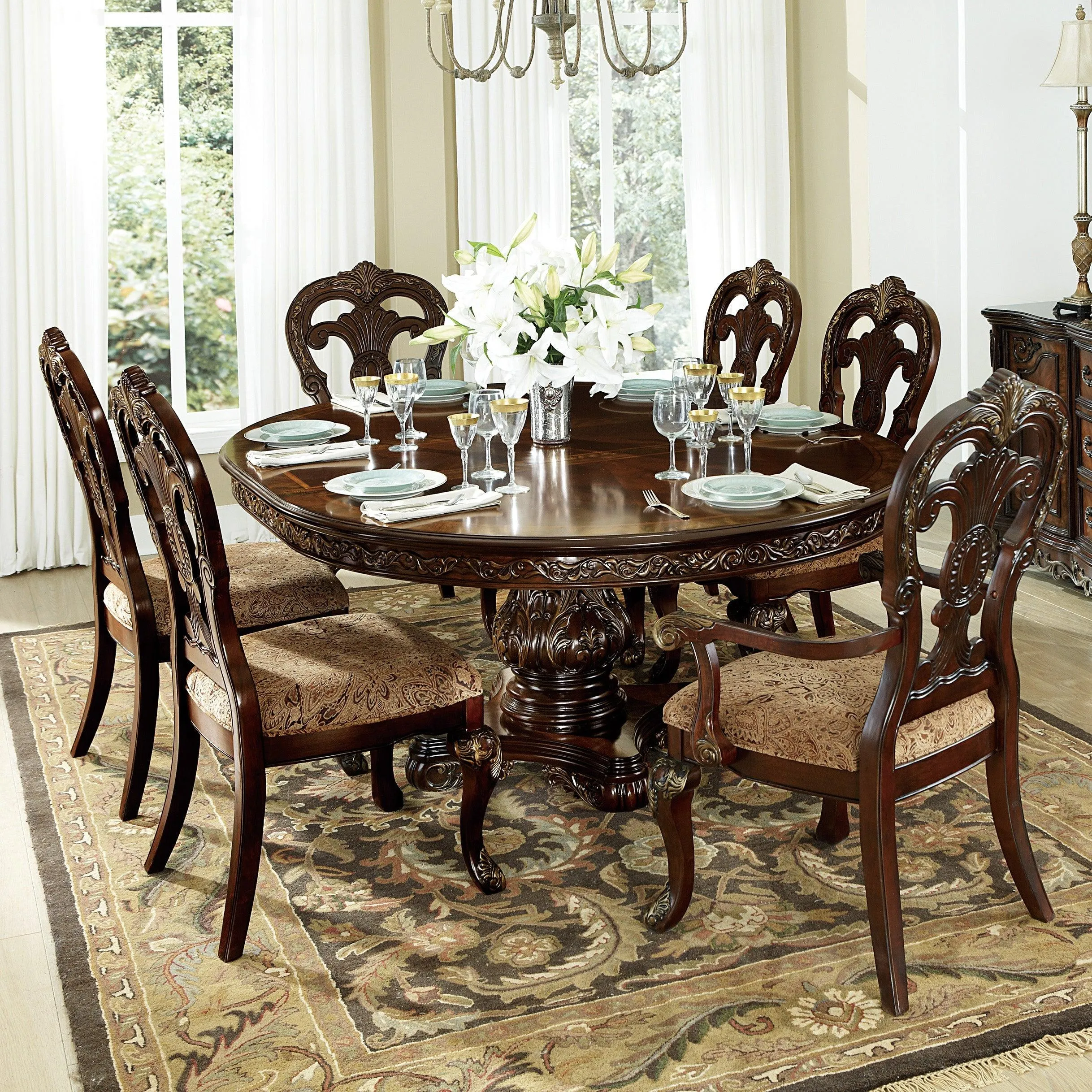 Deryn Park Cherry Extendable Round/Oval Dining Table - Image 2