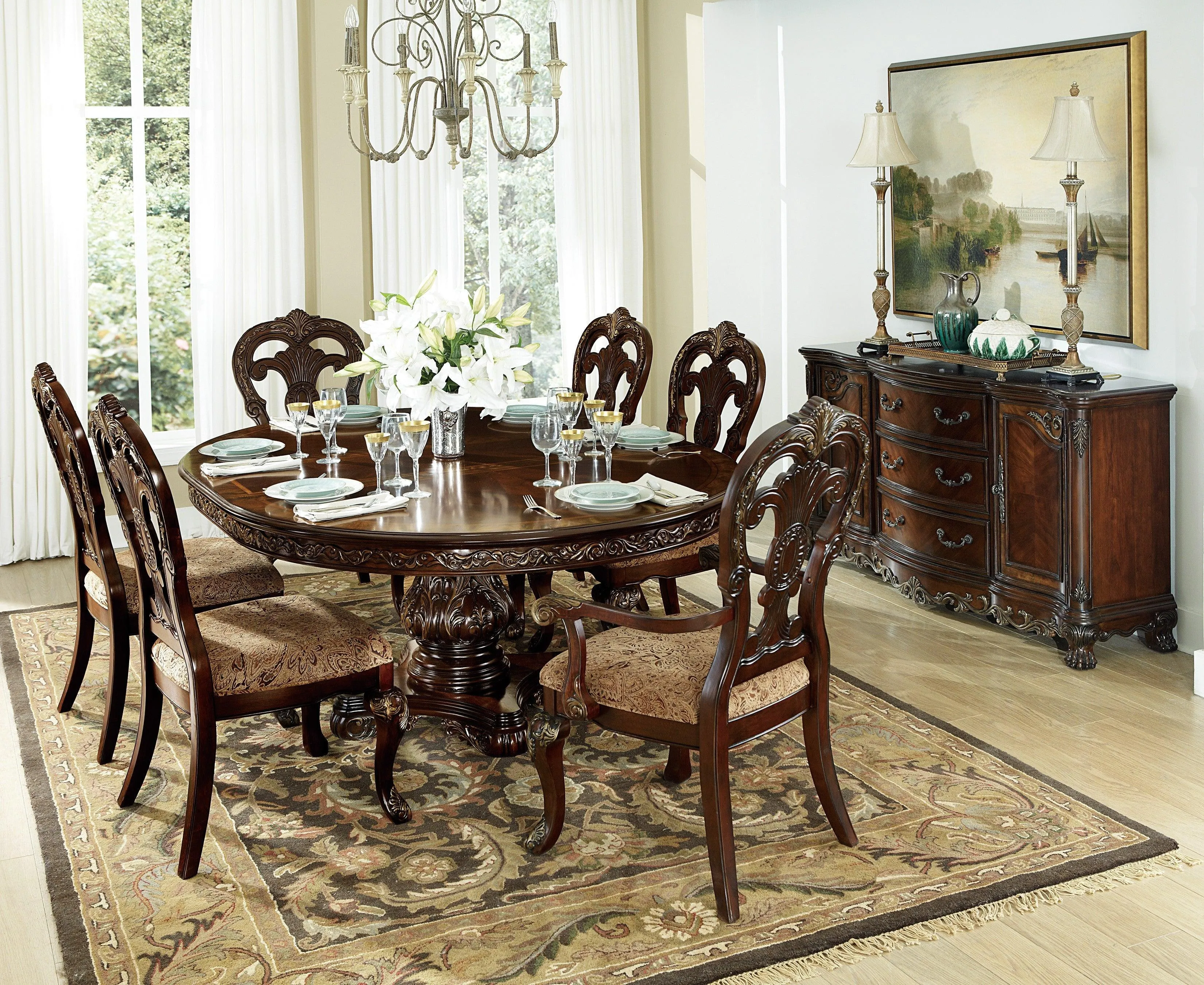 Deryn Park Cherry Extendable Round/Oval Dining Table - Image 6