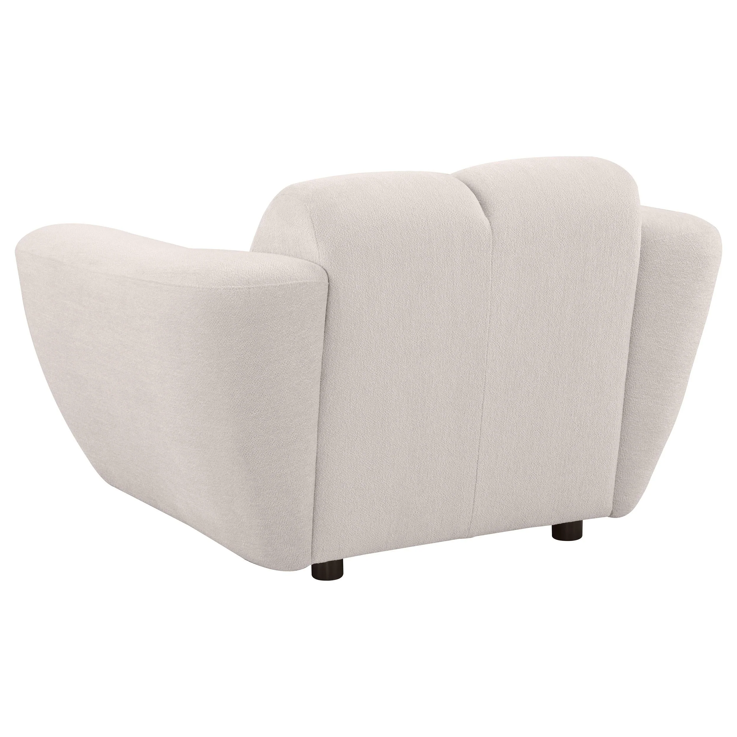 Destino Greige Chenille Upholstered Splayed Arm Accent Chair - Image 5