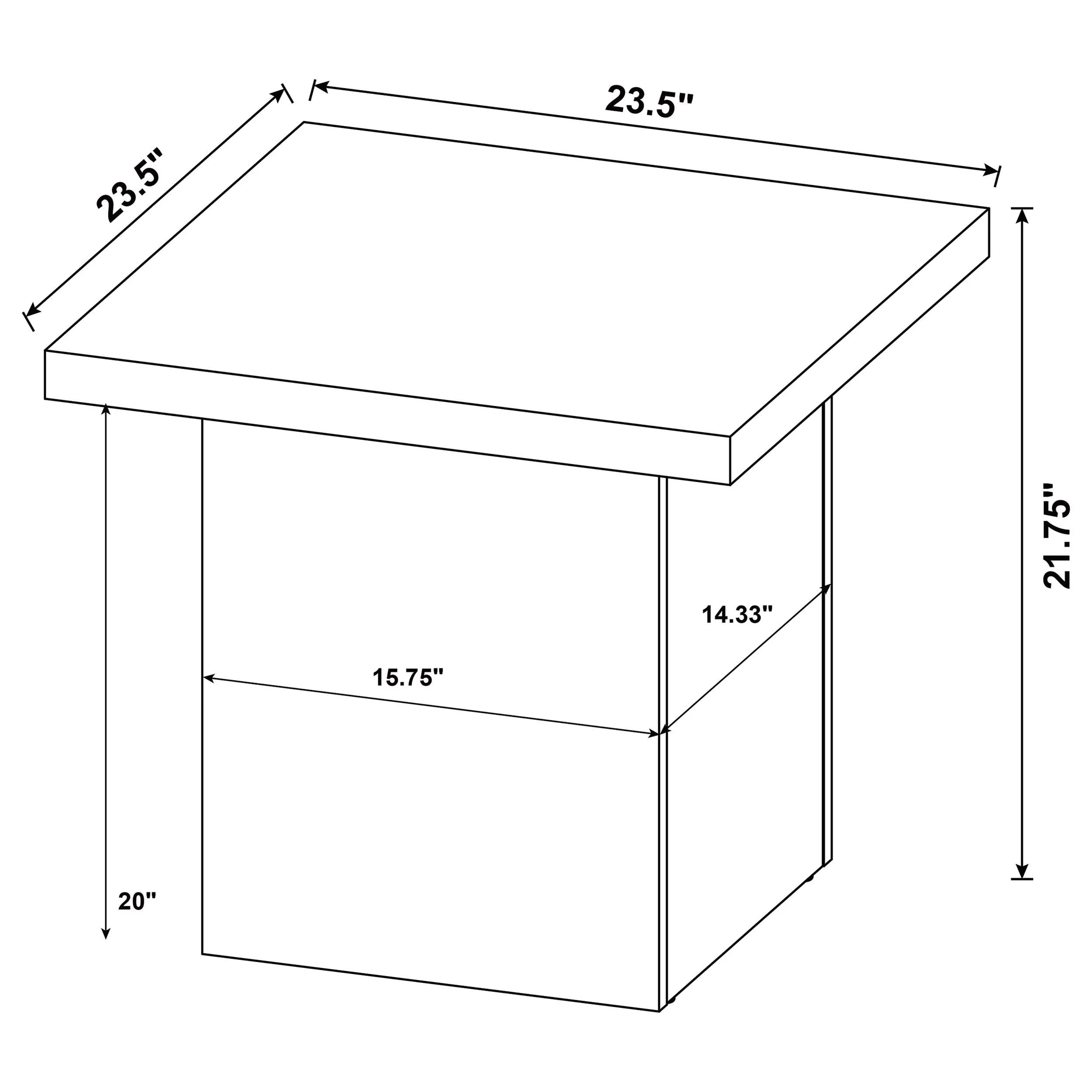 Devar White High Gloss 2-Piece Square Coffee End Table Set - Image 14