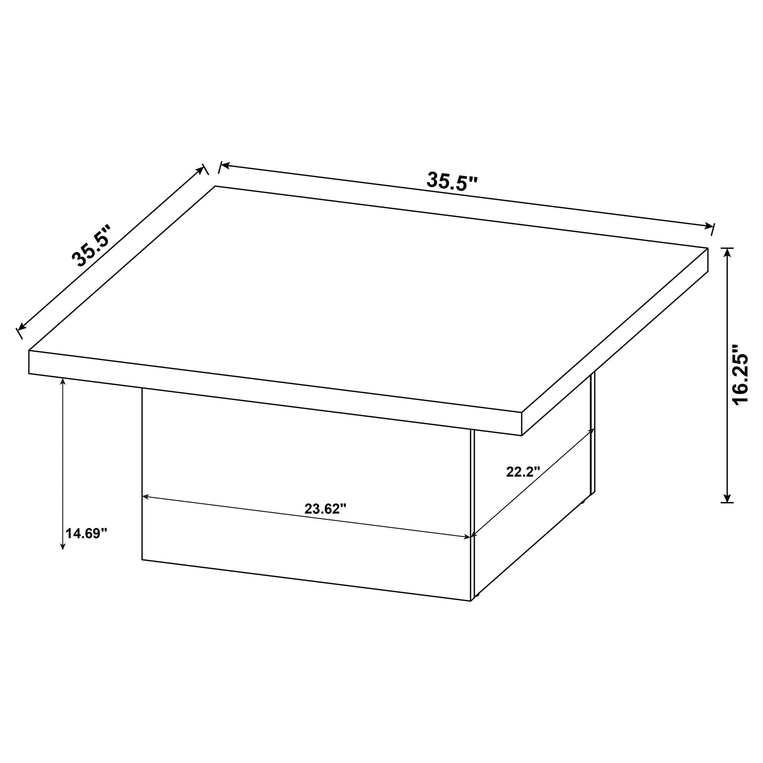 Devar White High Gloss 2-Piece Square Coffee End Table Set - Image 15