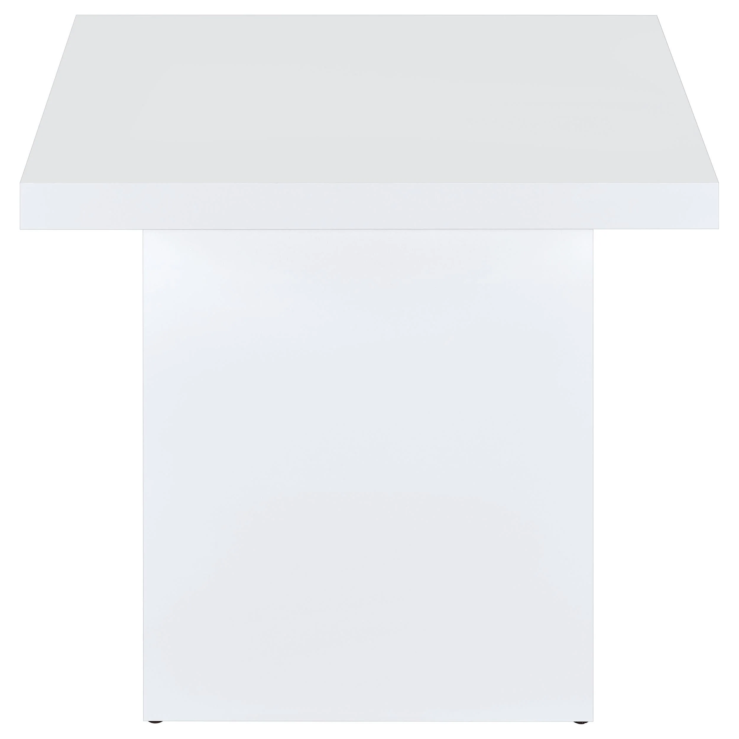 Devar White High Gloss 2-Piece Square Coffee End Table Set - Image 4