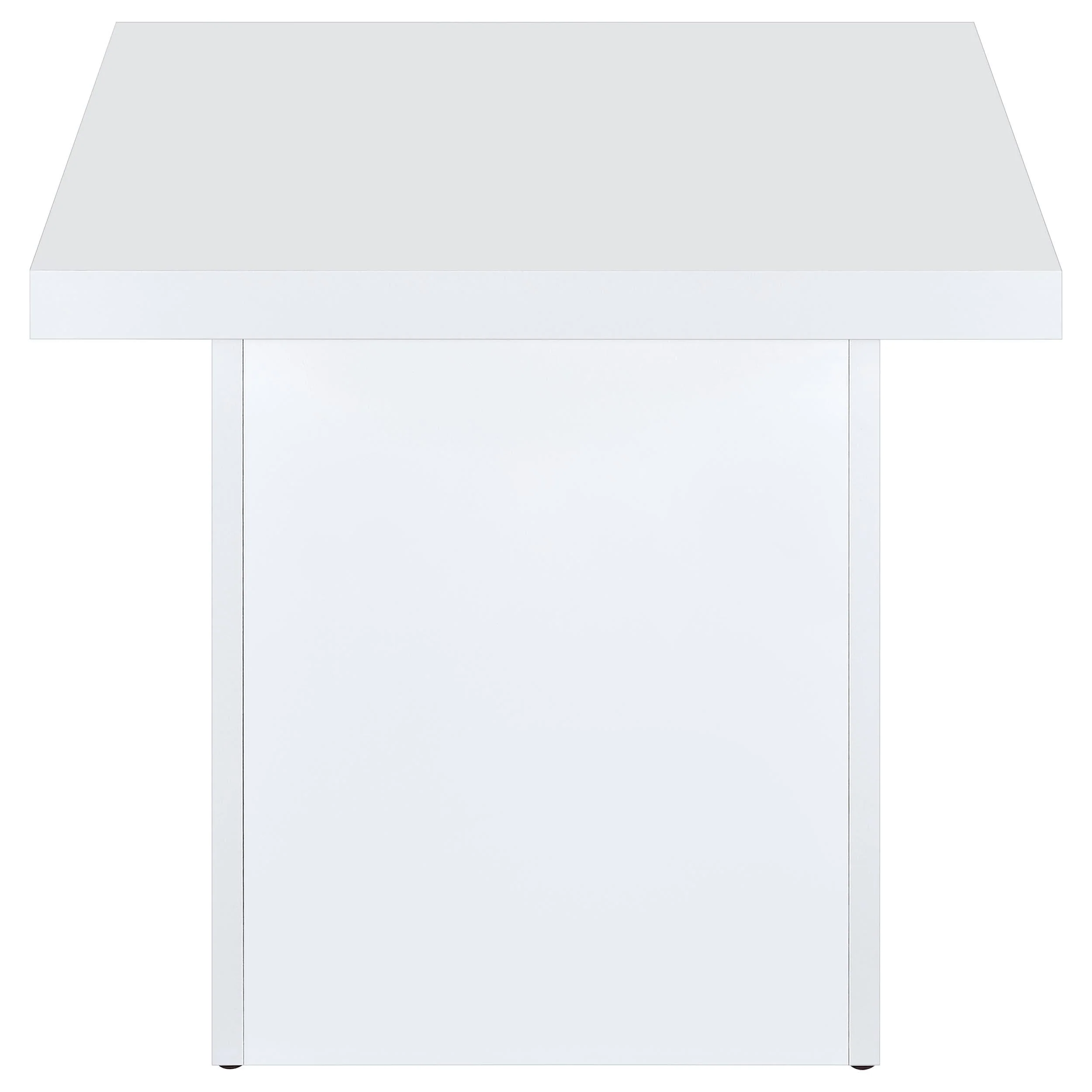 Devar White High Gloss 2-Piece Square Coffee End Table Set - Image 7