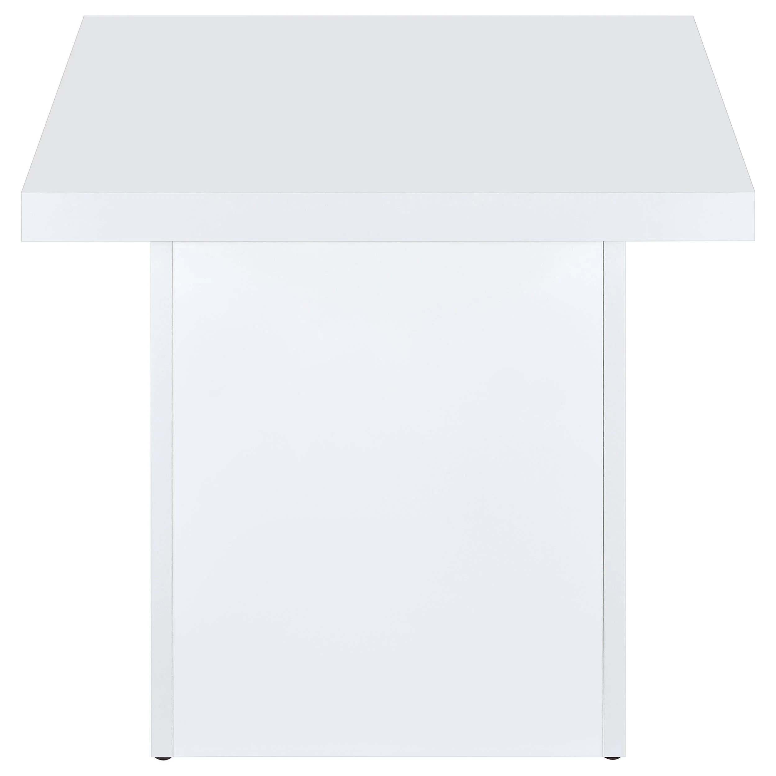 Devar White High Gloss 3-Piece Square Coffee End Table Set - Image 6