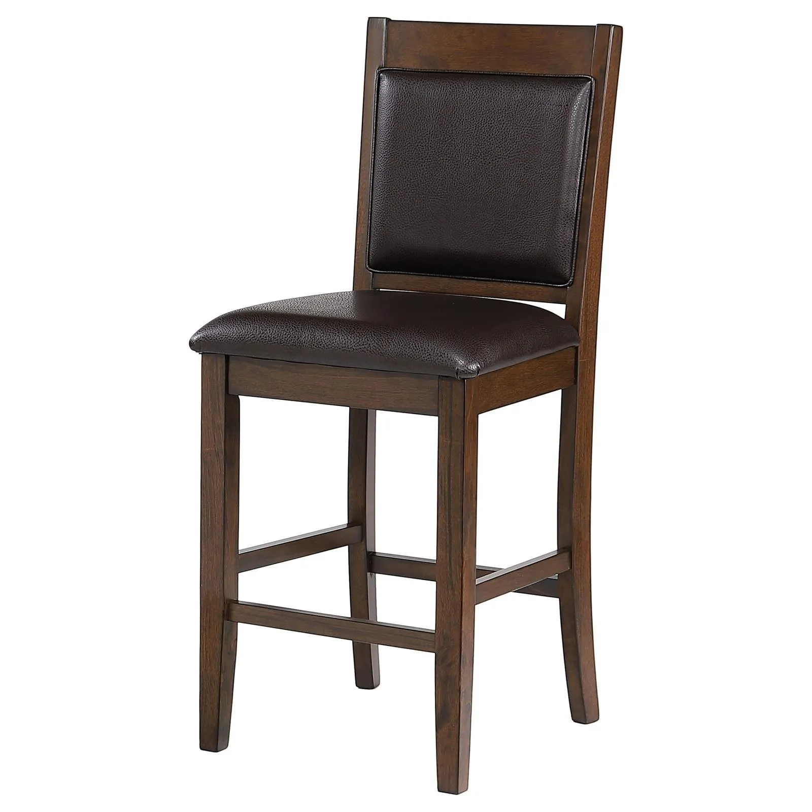 Dewey Brown/Walnut Upholstered Counter Height Chairs with Footrest, Set of 2 - Image 3