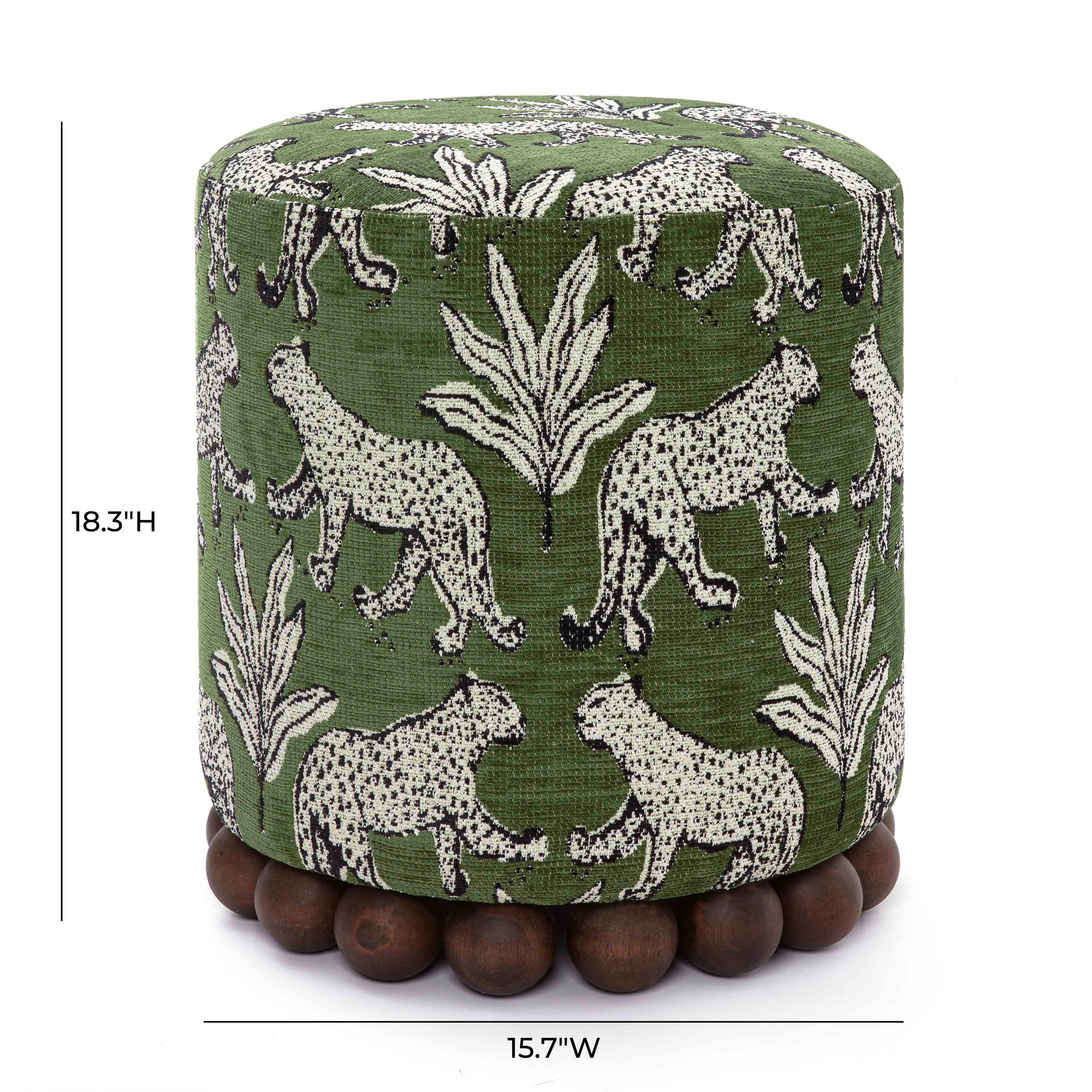 Dex Leopard Jacquard Ottoman - Image 12