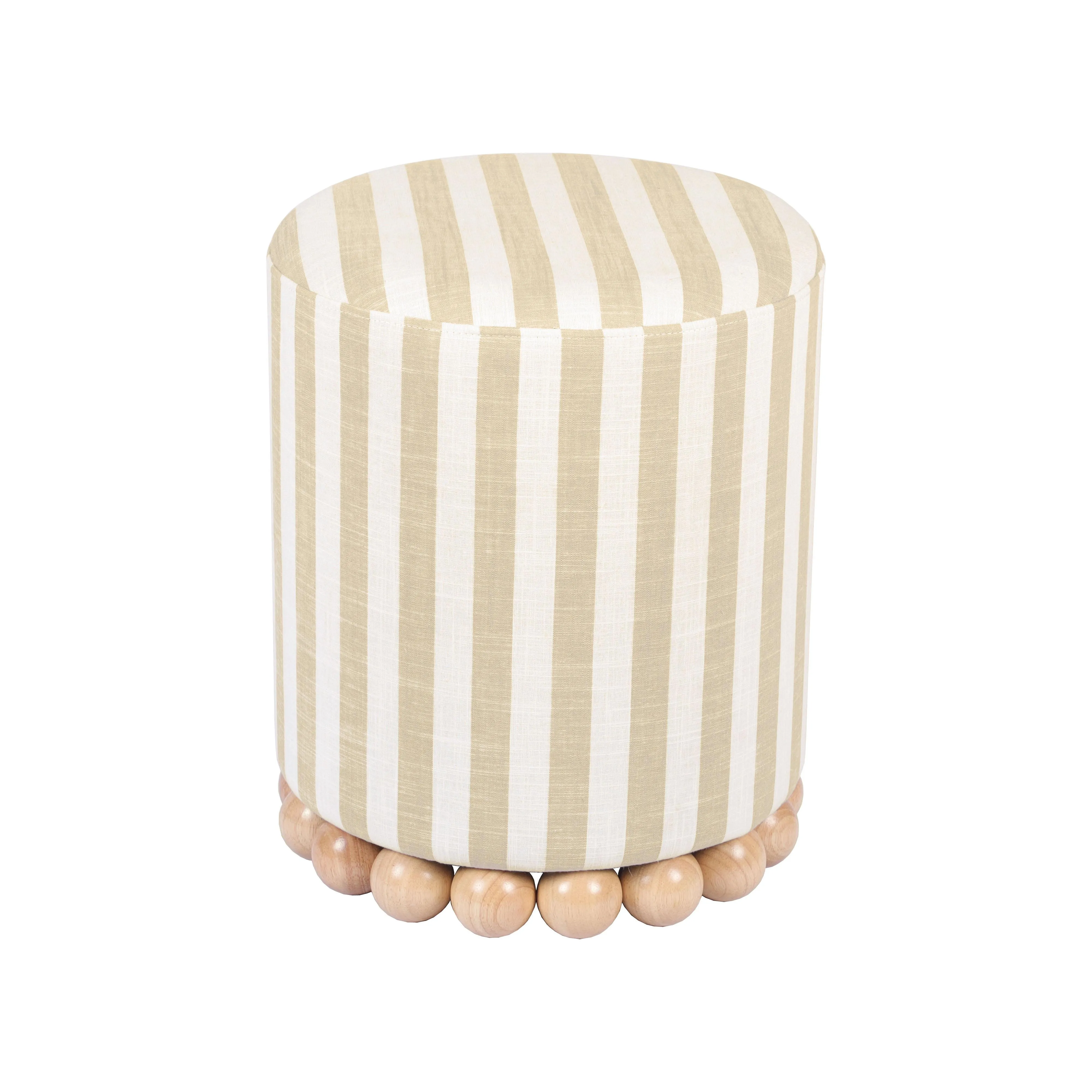 Dex Striped Linen Ottoman - Image 4